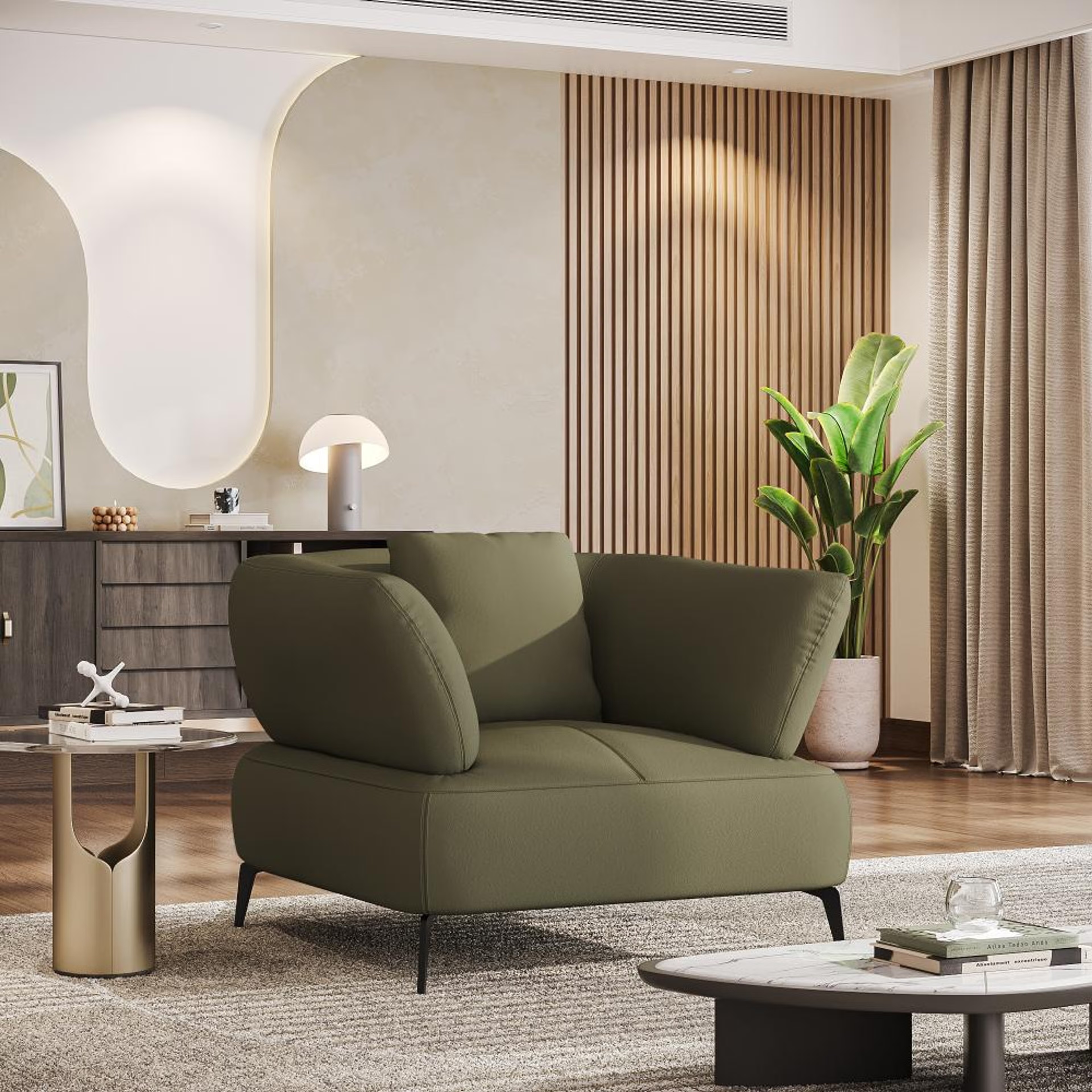 Home 25 Wakefit Nauru Sofa - One Seater Regular, Single Seater, Green
