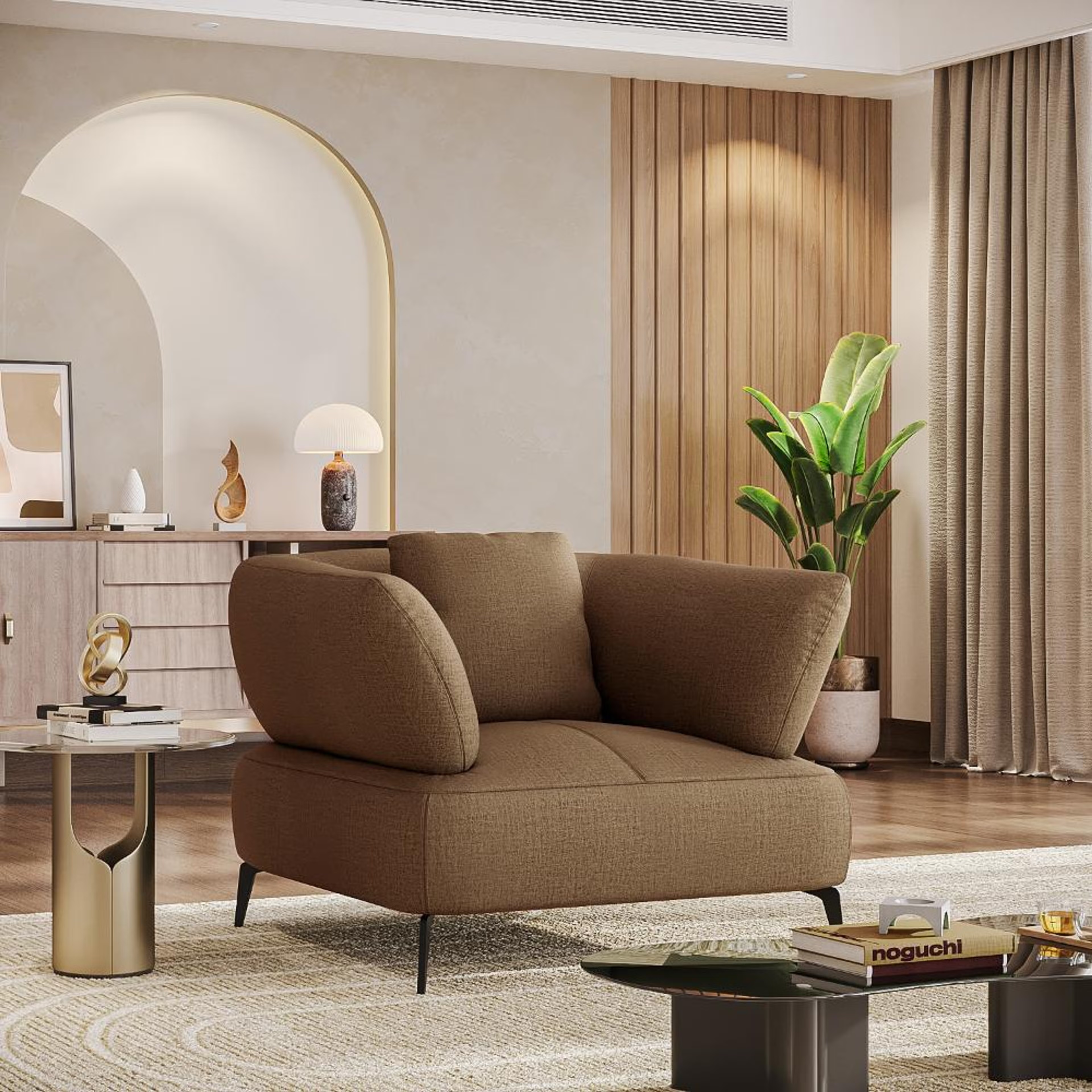 Home 35 Wakefit Nauru Sofa - One Seater Regular, Single Seater, Mocha Brown