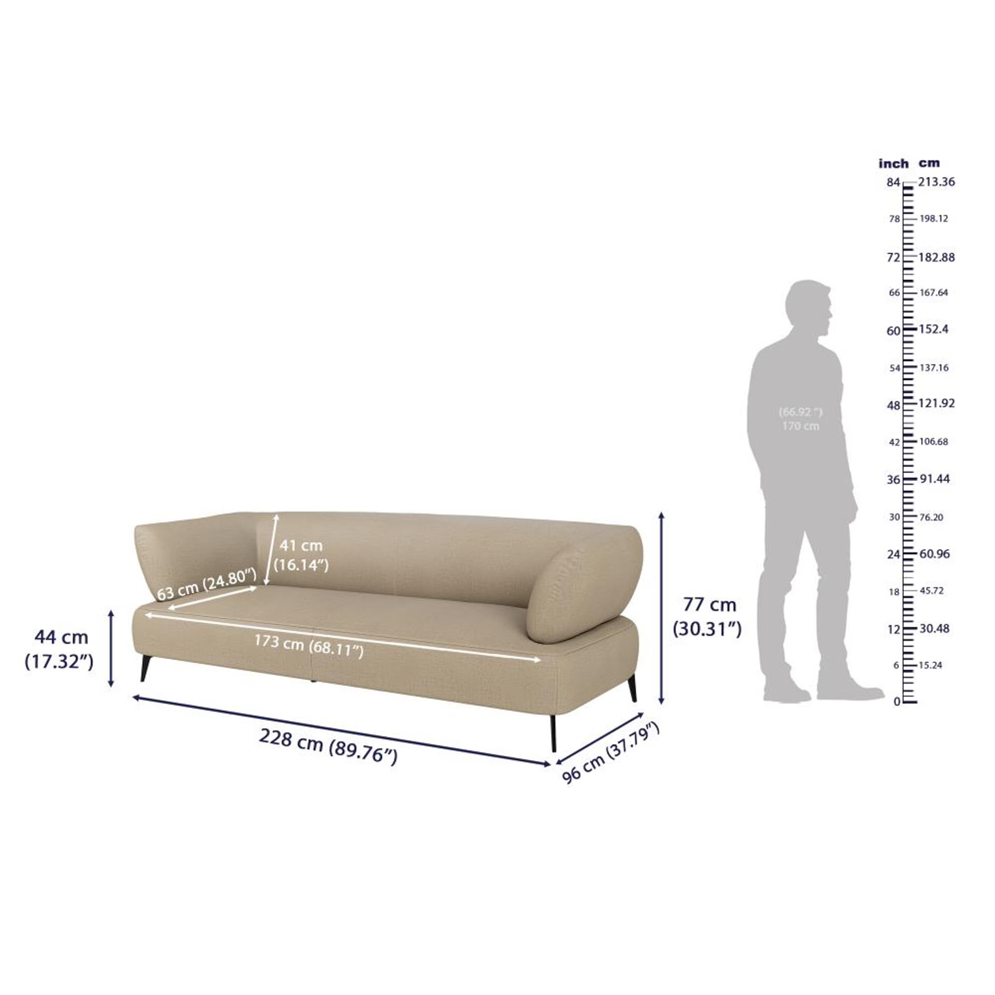Wakefit Nauru Sofa - Three Seater Regular, Three Seater, White 9 Wakefit Nauru Sofa - Three Seater Regular, Three Seater, White