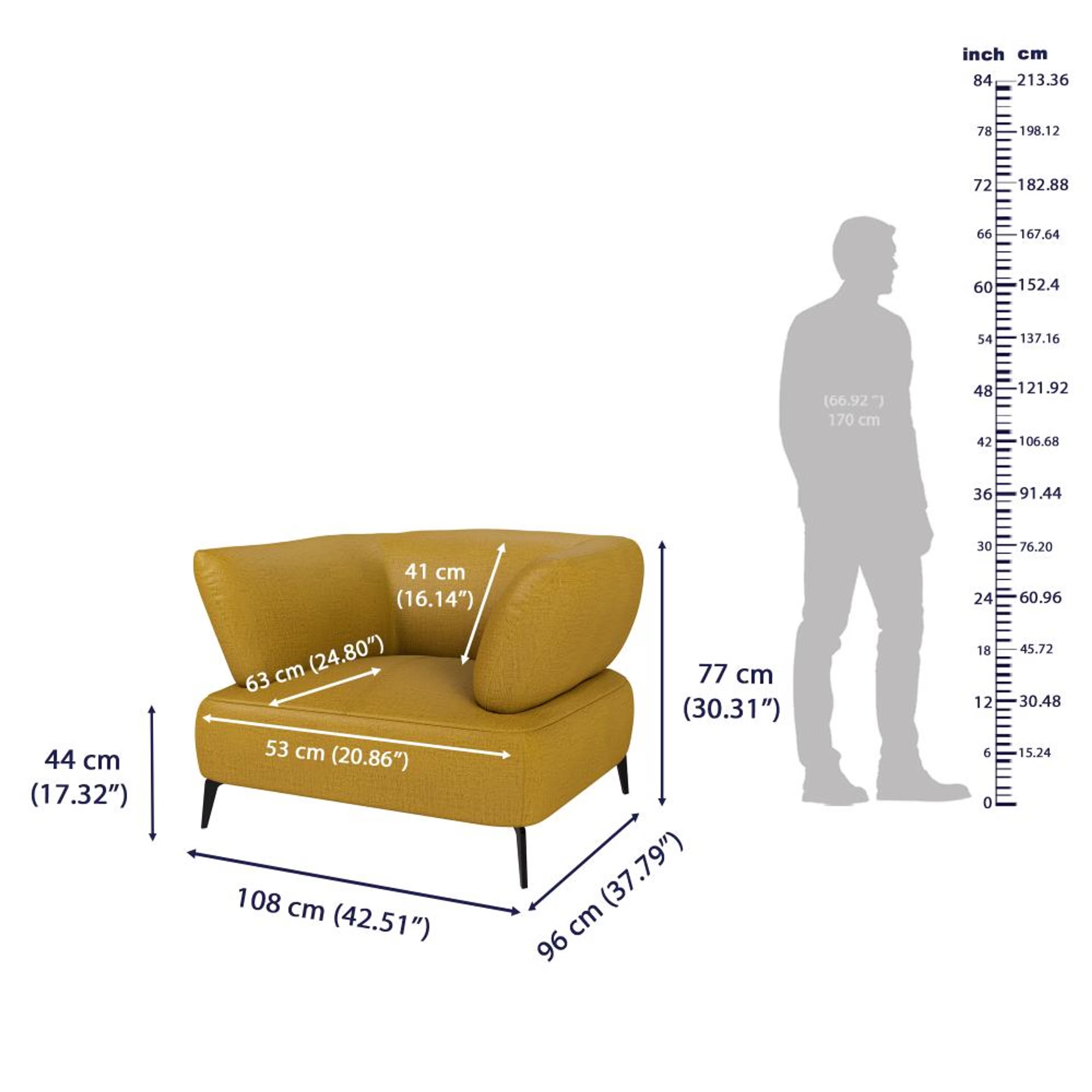 Wakefit Nauru Sofa - One Seater Regular, Single Seater, Yellow 9 Wakefit Nauru Sofa - One Seater Regular, Single Seater, Yellow