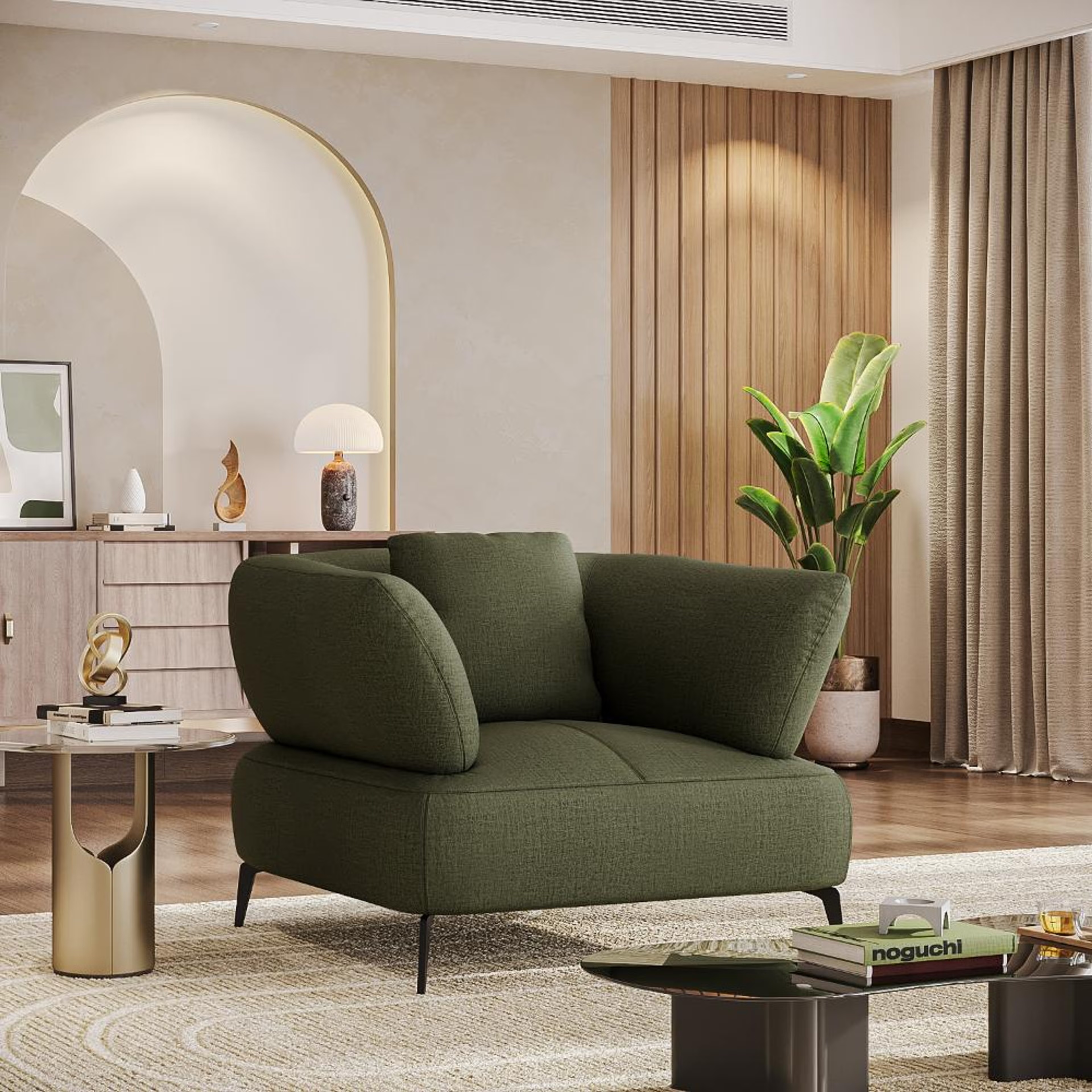 Home 33 Wakefit Nauru Sofa - One Seater Regular, Single Seater, Green