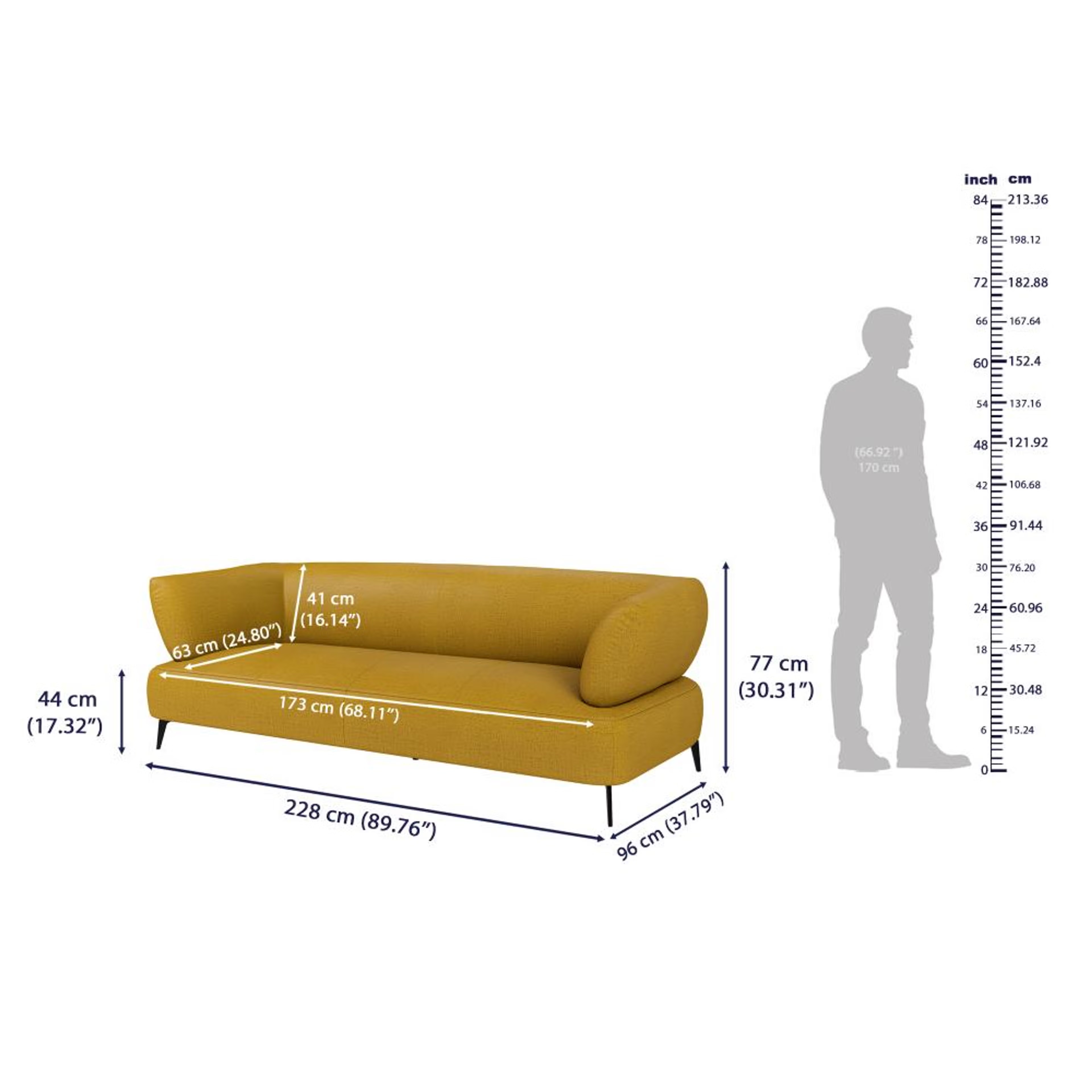 Wakefit Nauru Sofa Set (3+2) Seater Regular, Set (3+2), Yellow 8 Wakefit Nauru Sofa Set (3+2) Seater Regular, Set (3+2), Yellow