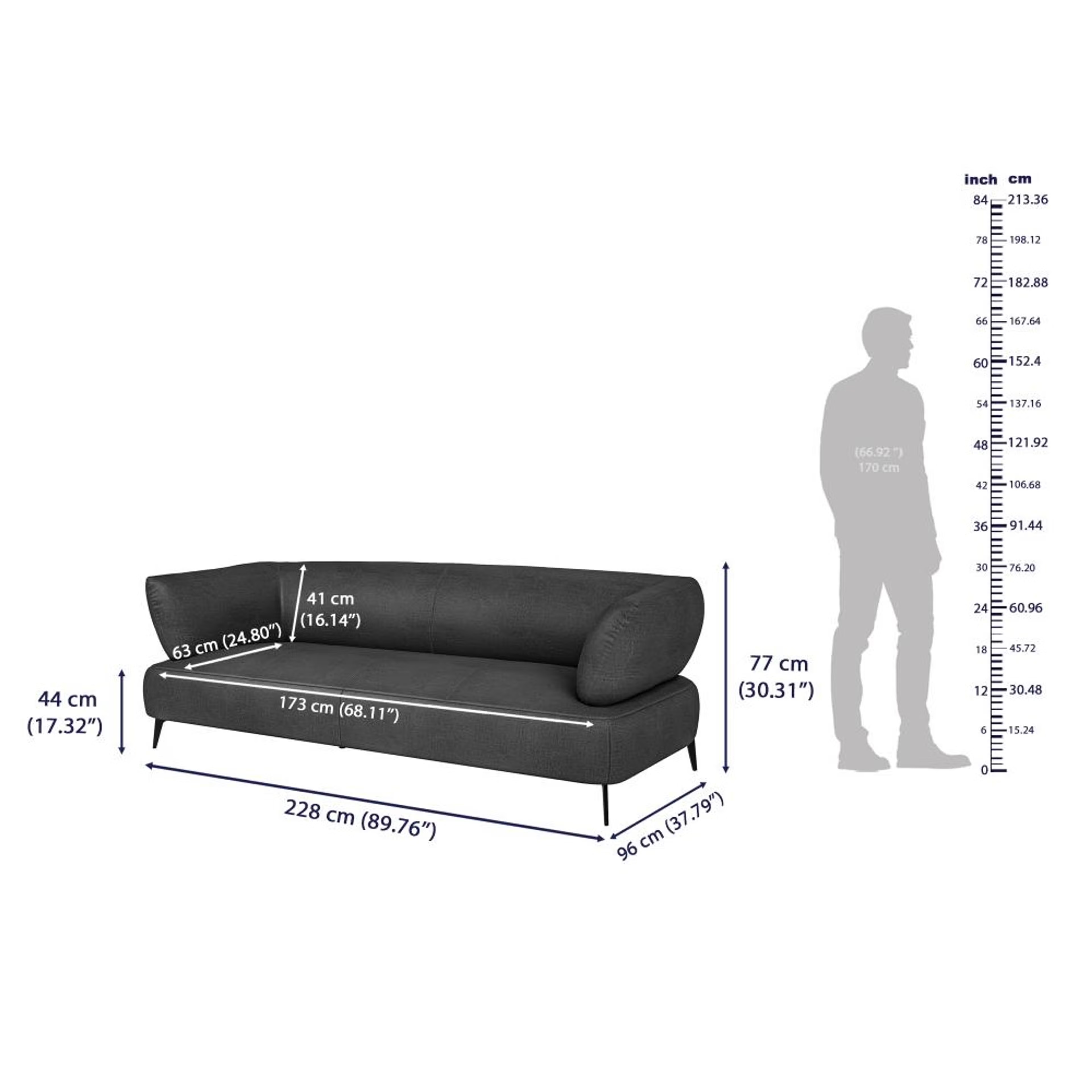 Wakefit Nauru Sofa Set (3+2+1) Seater Regular, Set (3+2+1), Charcoal Grey 7 Wakefit Nauru Sofa Set (3+2+1) Seater Regular, Set (3+2+1), Charcoal Grey