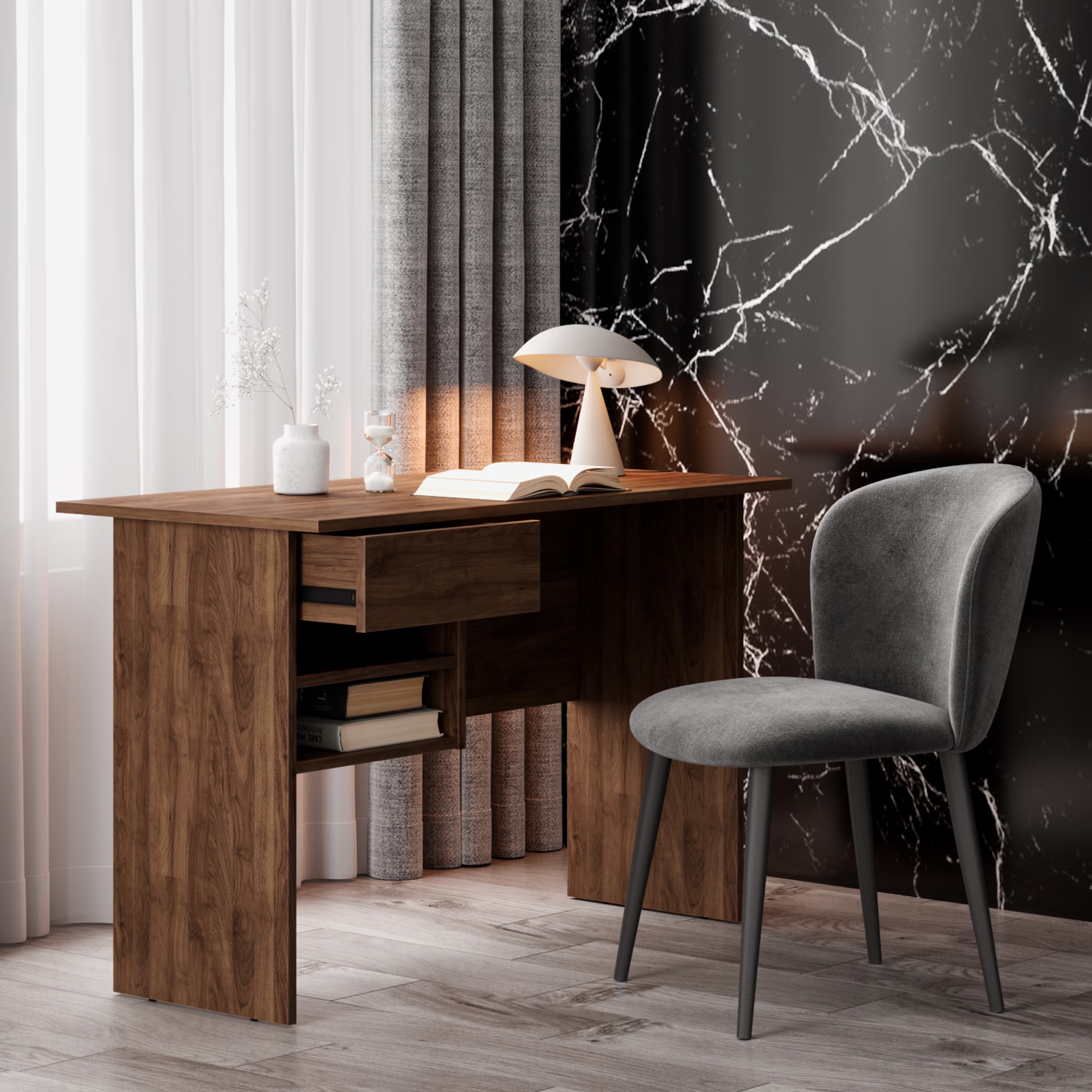 Wakefit Nash Study Table Columbian Walnut