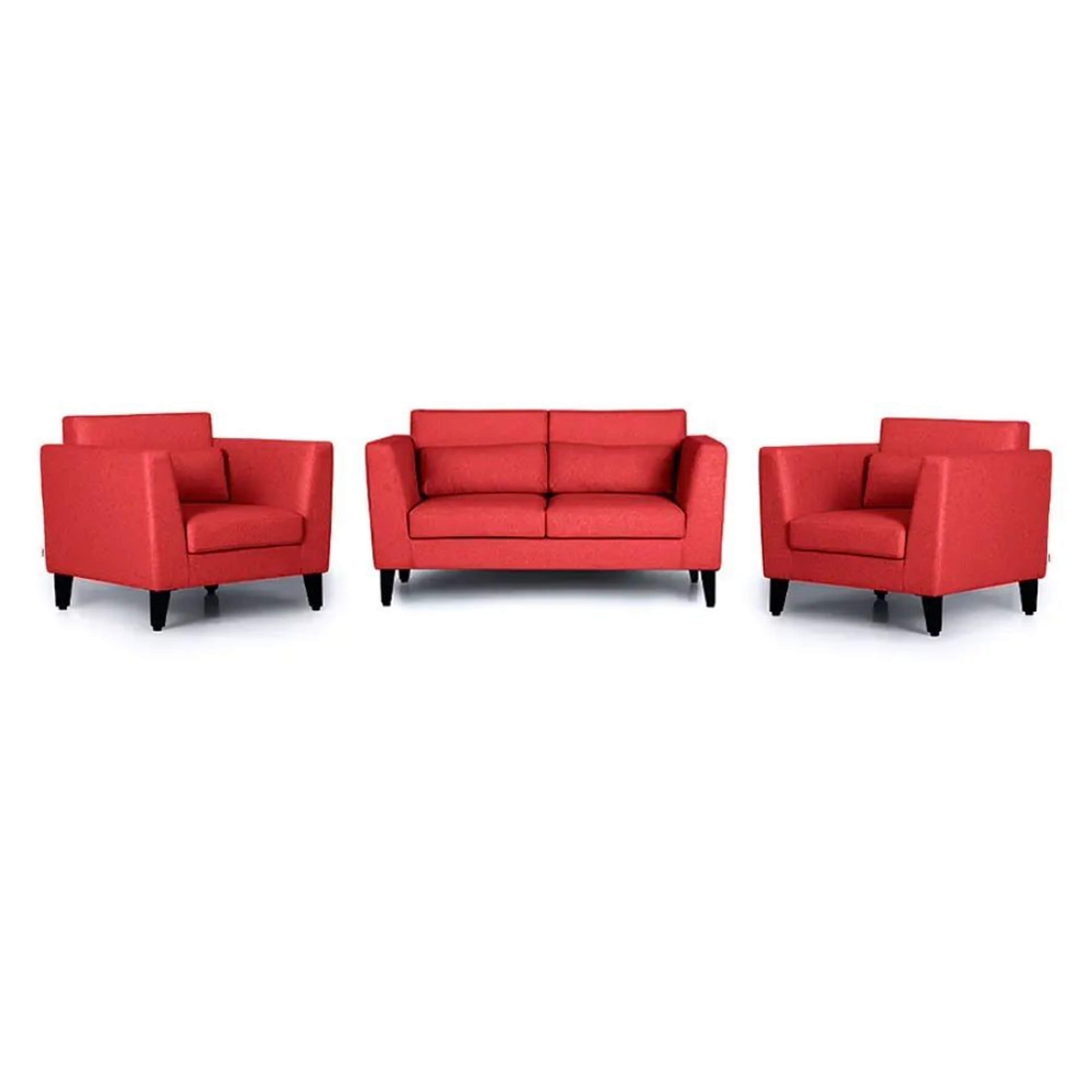 Home 43 Wakefit SnoozePro Sofa Set (2+1+1) Omega Red Regular, 2 Seater + 1 Seater + 1 Seater, Omega Red