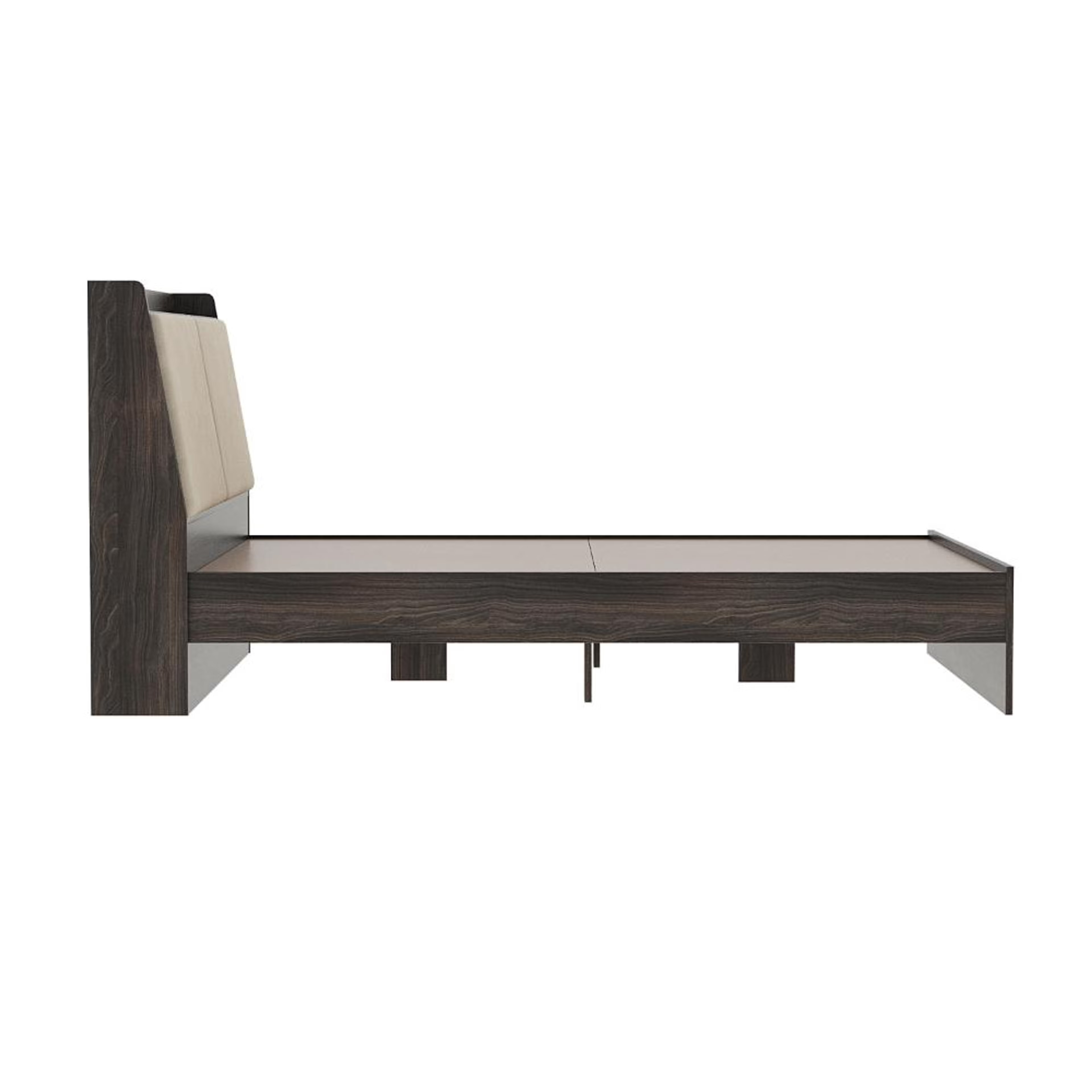 Home 27 Wakefit Mars Upholstered Headboard Non-storage Bed Wyoming maple - Queen Size - Velvet tuscan tan Queen - 78" x 60\