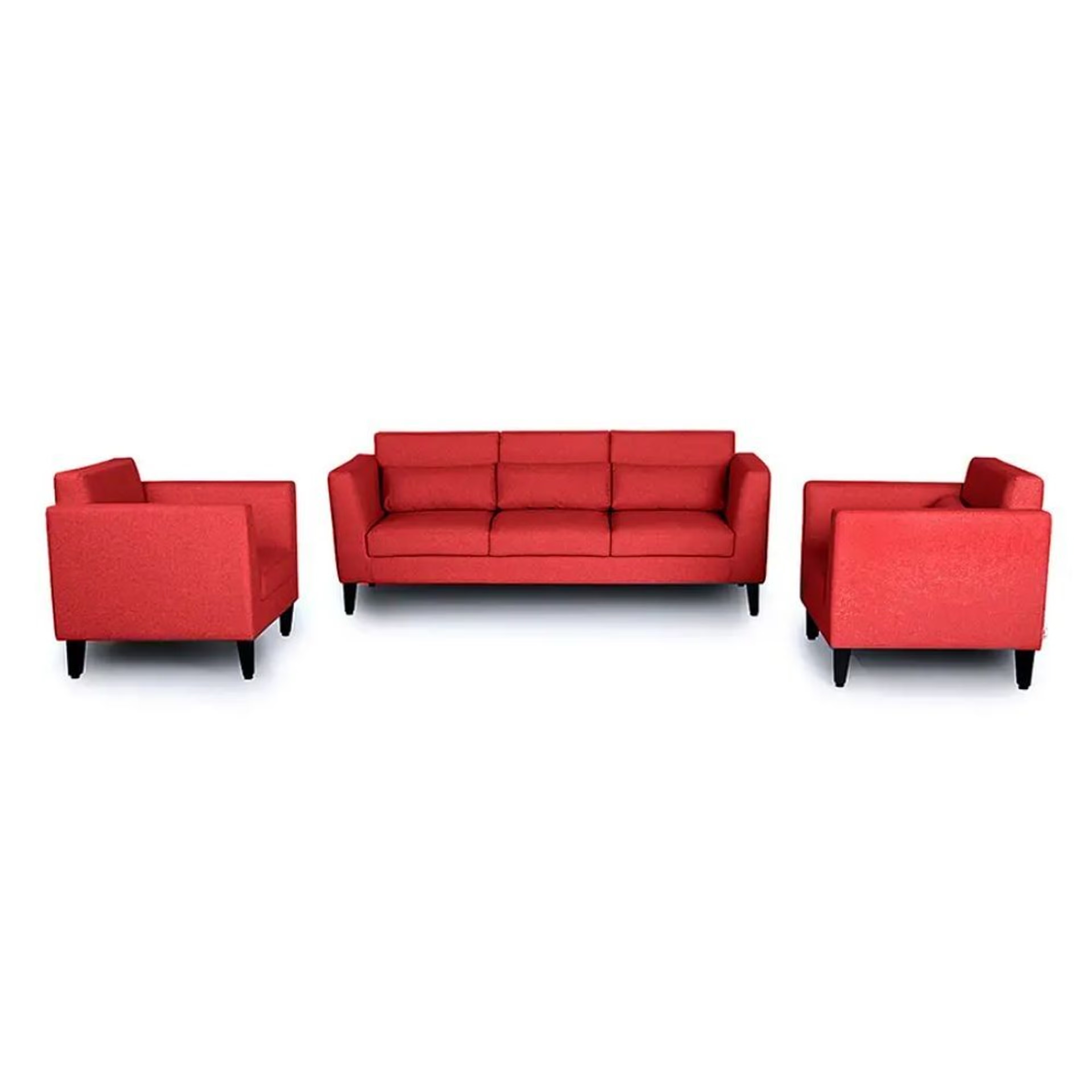 Wakefit SnoozePro Sofa Set (3+1+1) Omega Red Regular, 3 Seater + 1 Seater + 1 Seater, Omega Red