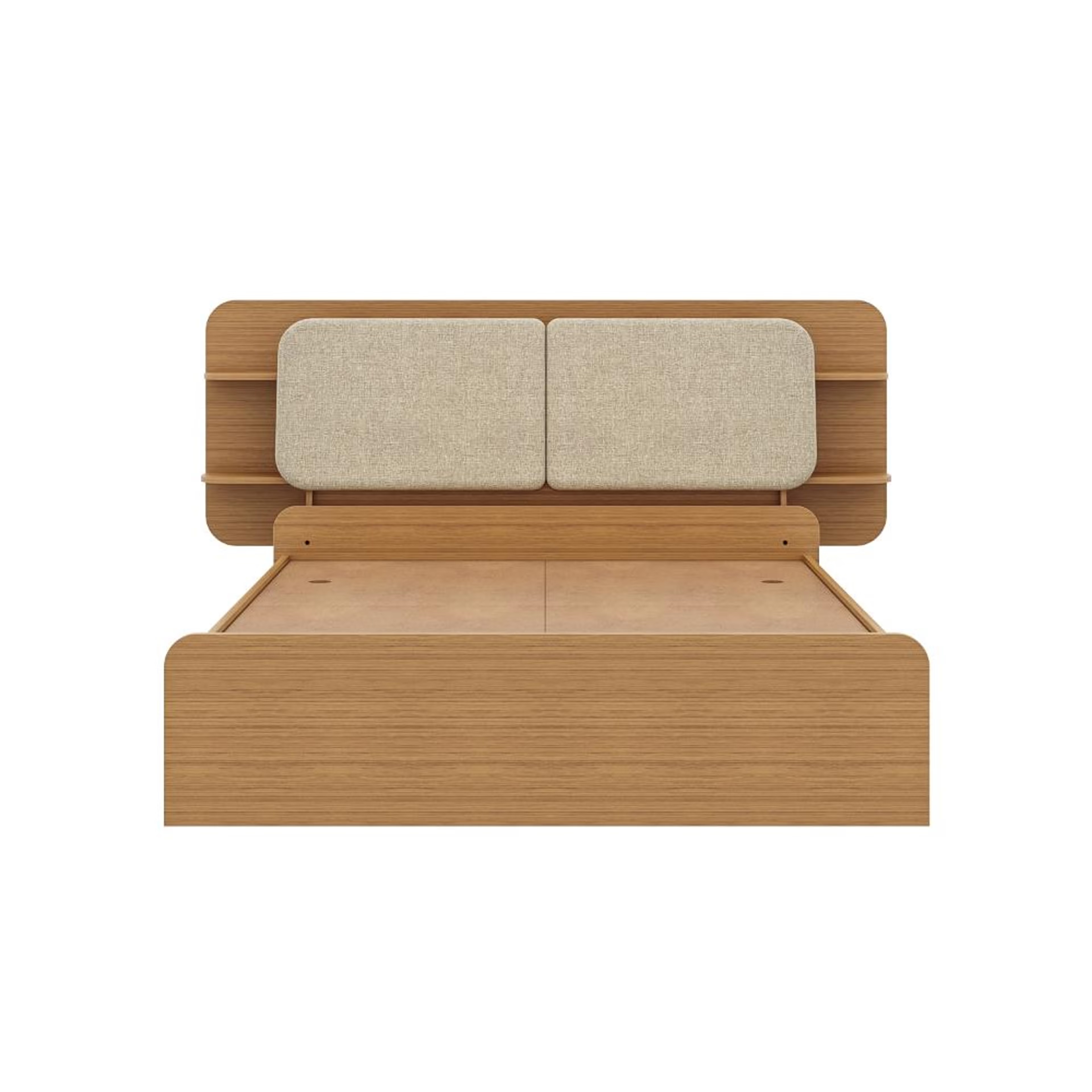 Home 46 Wakefit Scandi Queen bed with Storage Bed Reflection White Fabric Queen - 78" x 60\