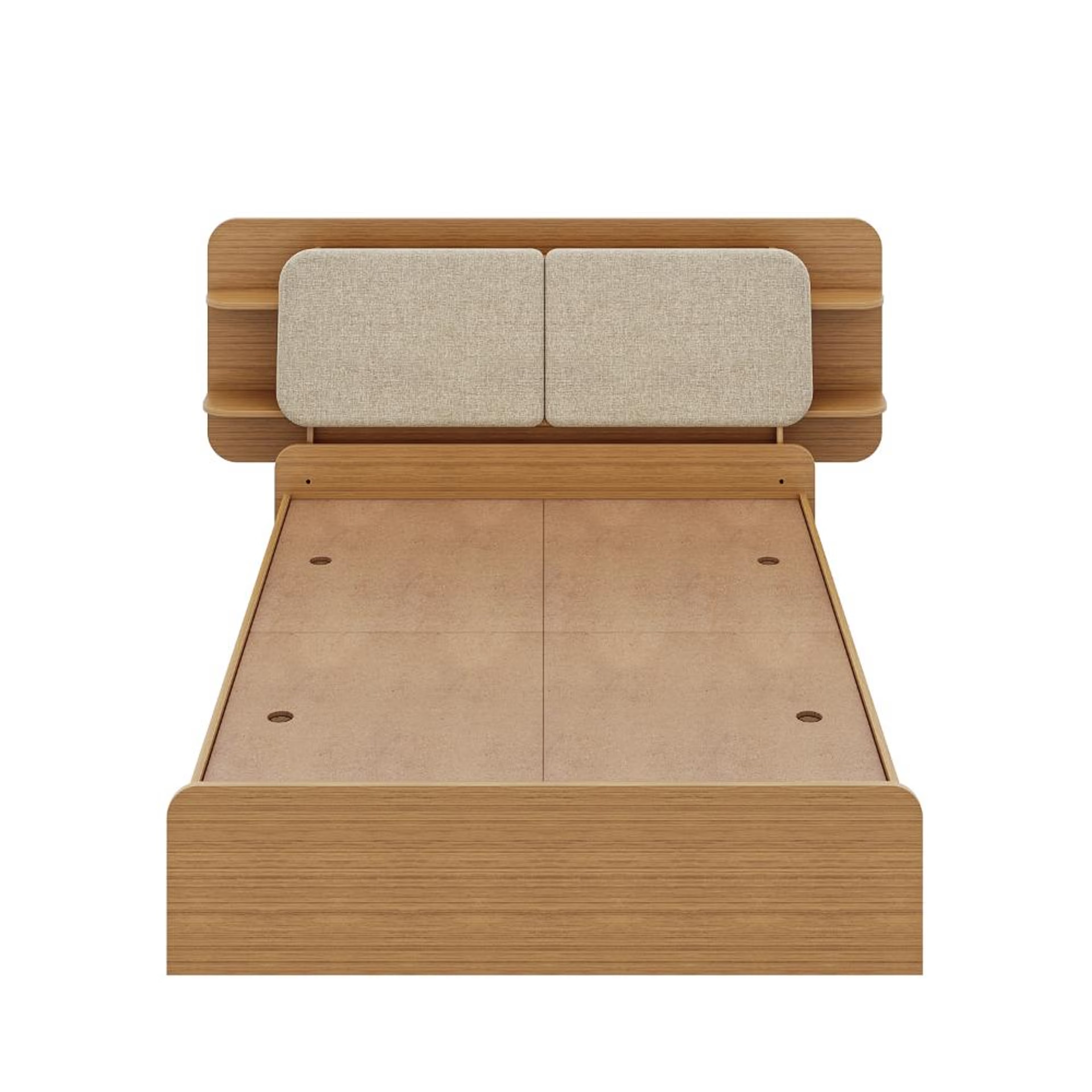 Home 47 Wakefit Scandi Queen bed with Storage Bed Reflection White Fabric Queen - 78" x 60\