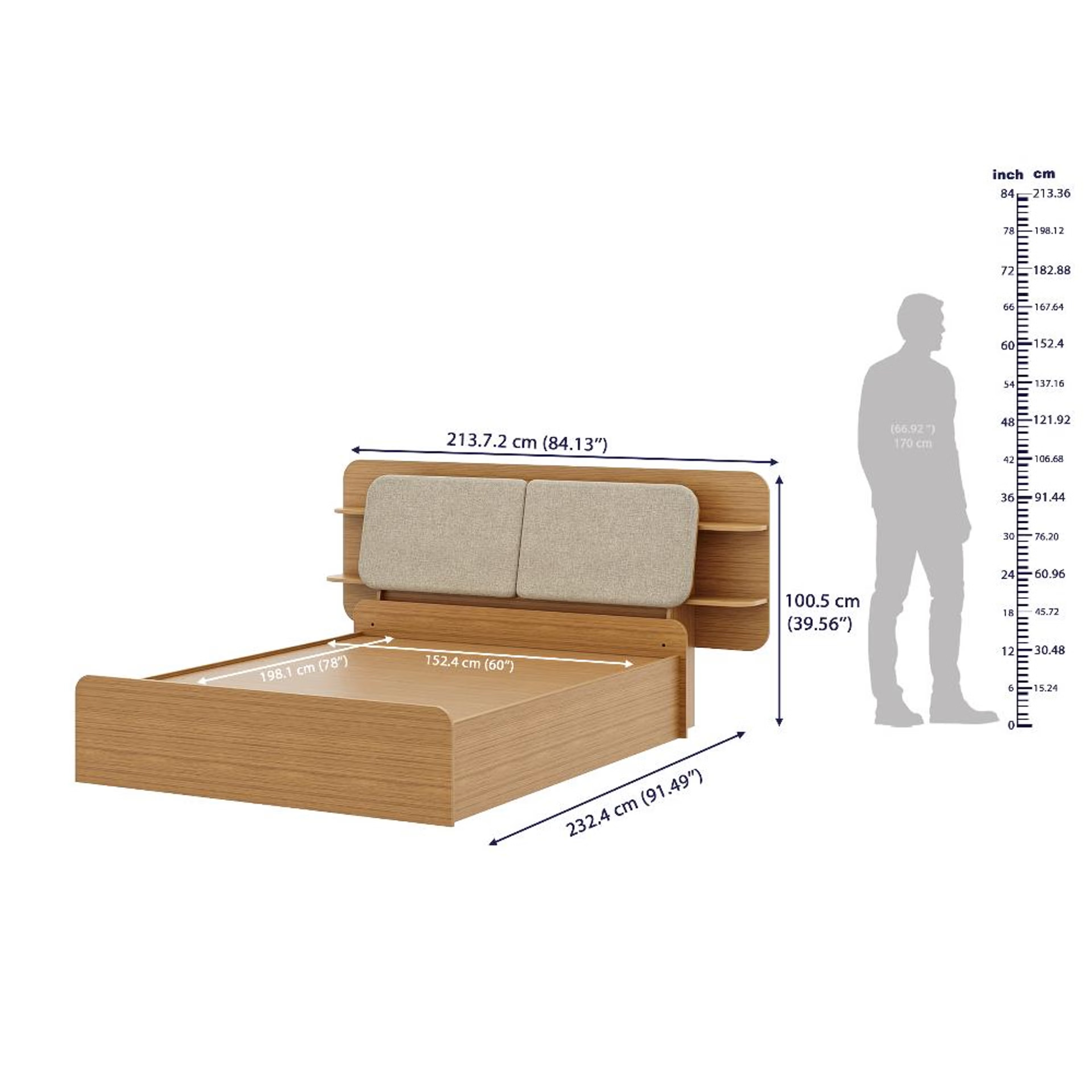 Wakefit Scandi Queen Storage with Hydraulic mechanism with Reflection White Fabric Queen - 78" x 60 9 Wakefit Scandi Queen Storage with Hydraulic mechanism with Reflection White Fabric Queen - 78" x 60\