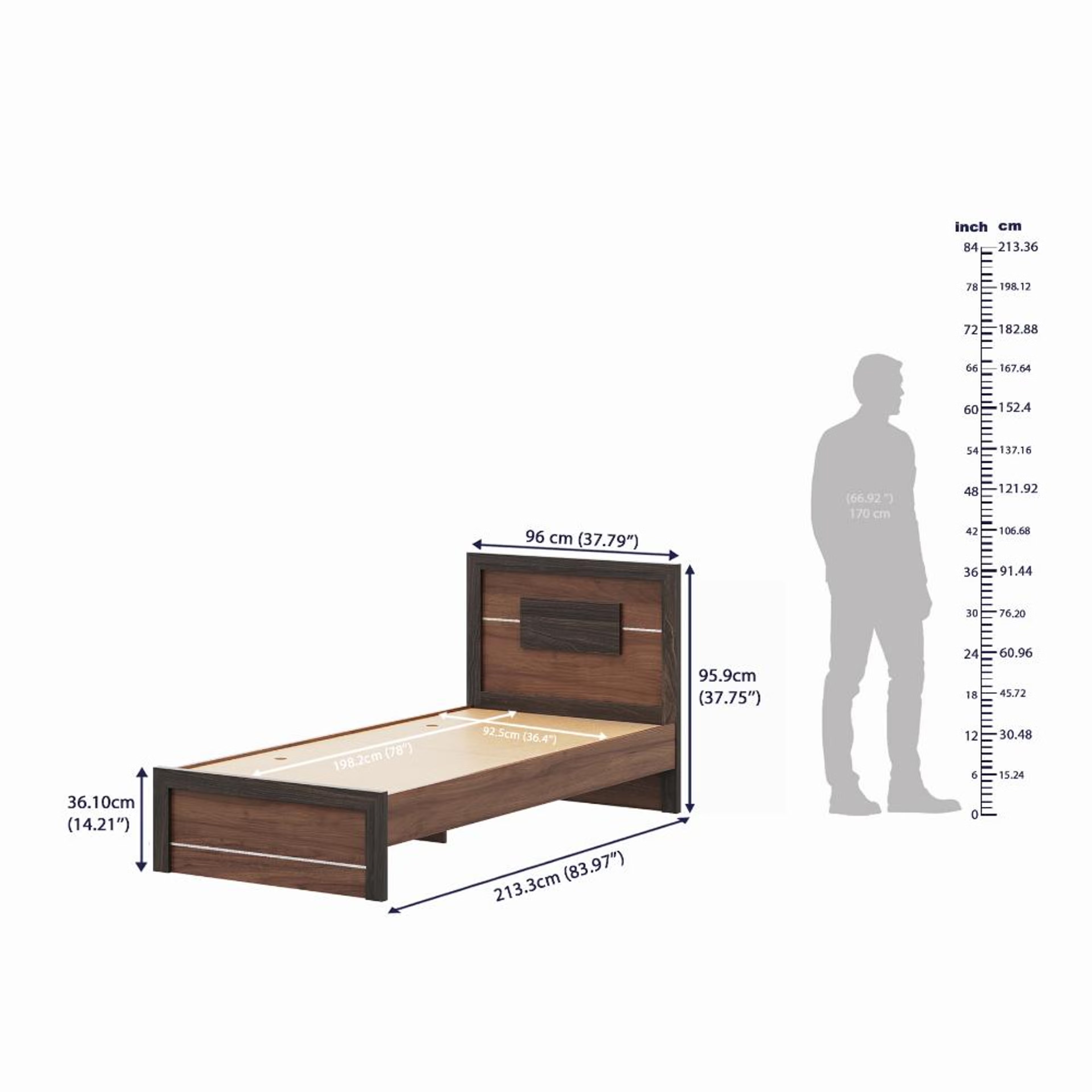 Wakefit Nyra Single Engineered Wood Bed Without Storage Single - 78" x 36 6 Wakefit Nyra Single Engineered Wood Bed Without Storage Single - 78" x 36\