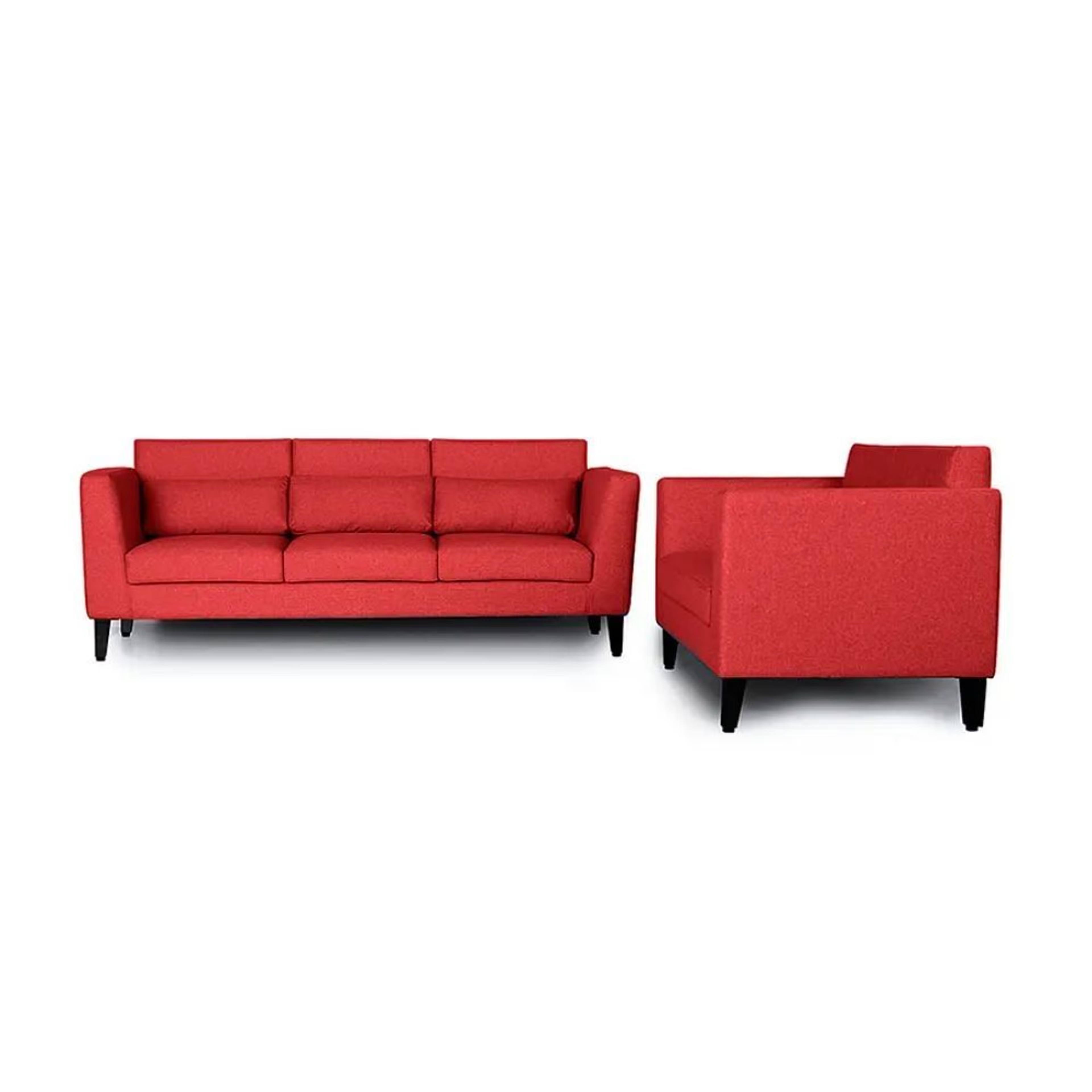 Wakefit SnoozePro Sofa Set (3+2) Omega Red Regular, 3 Seater + 2 Seater, Omega Red