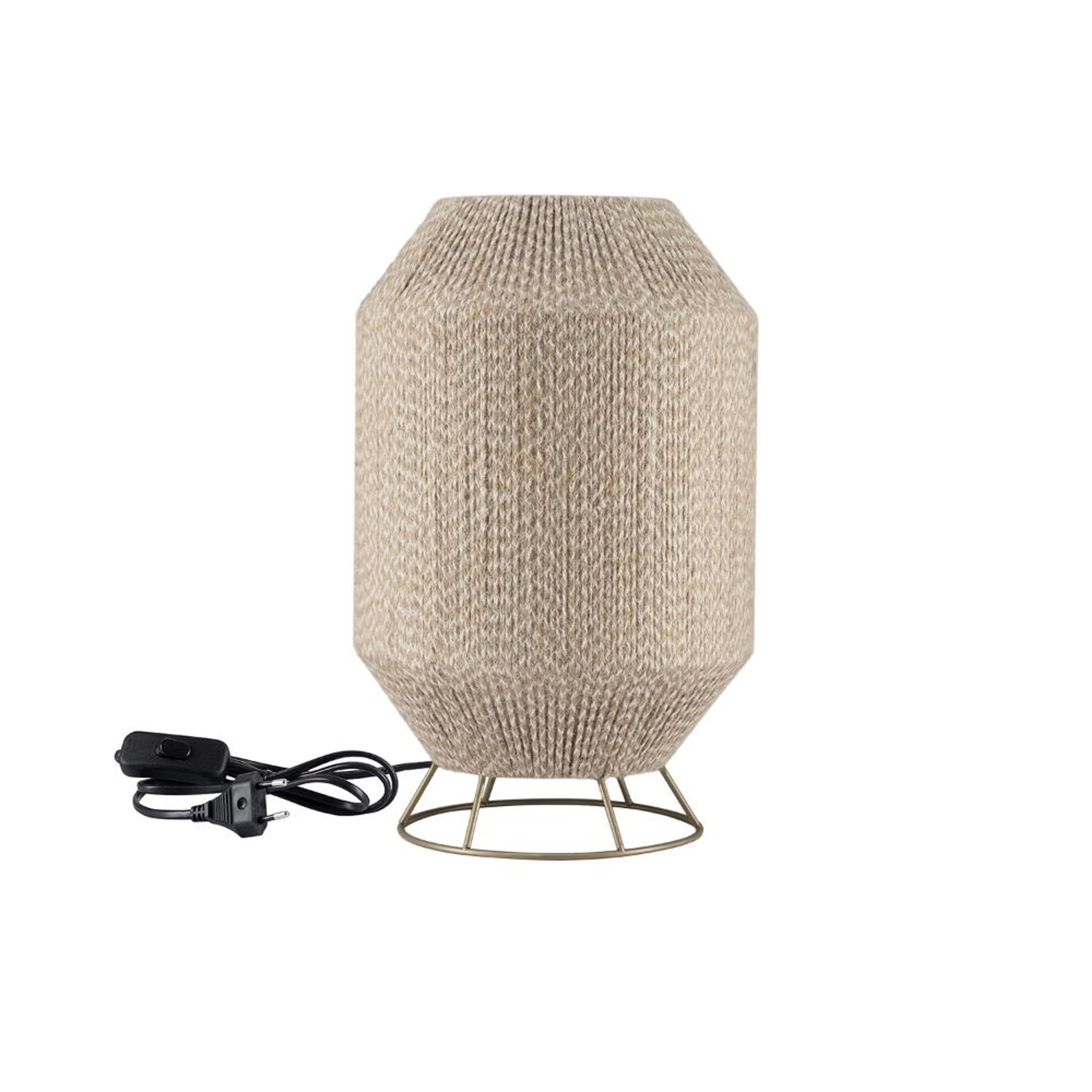 Solace Flame Metal Jute Table Lamp - Brown Metal & Yarn, Brown