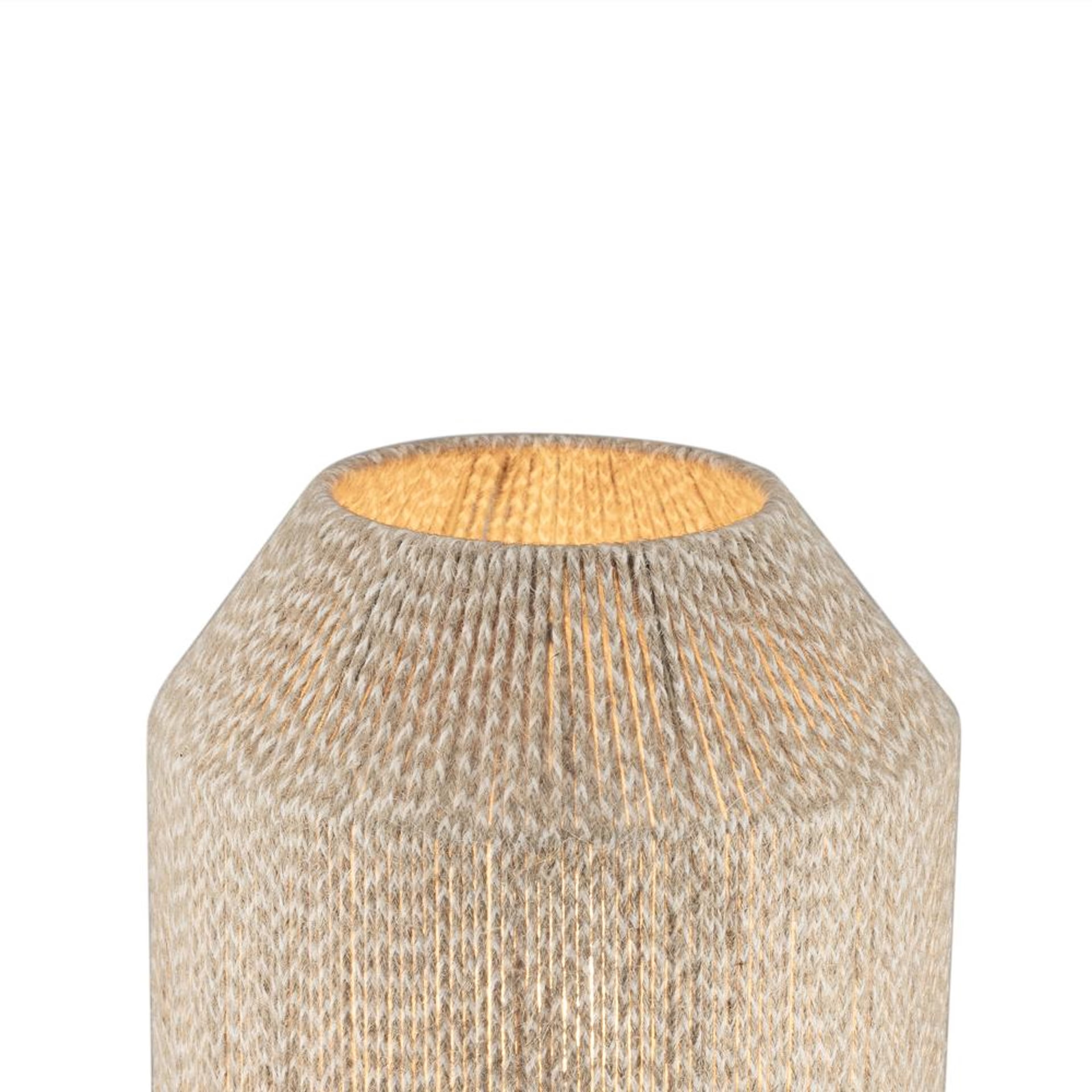Solace Flame Metal Jute Table Lamp - Brown Metal & Yarn, Brown