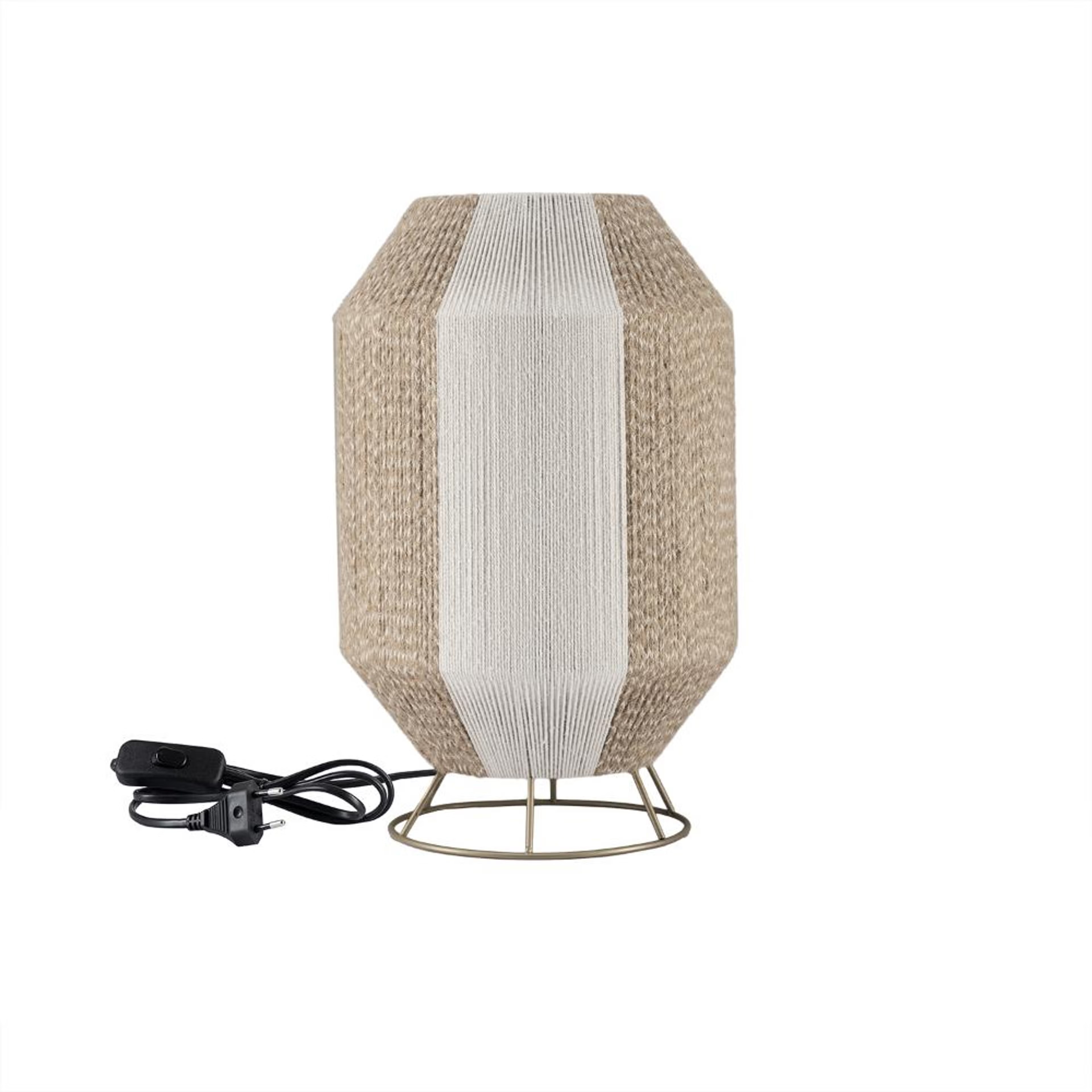 Solace Flame Metal Jute Table Lamp - Wheat Metal & Yarn, Wheat