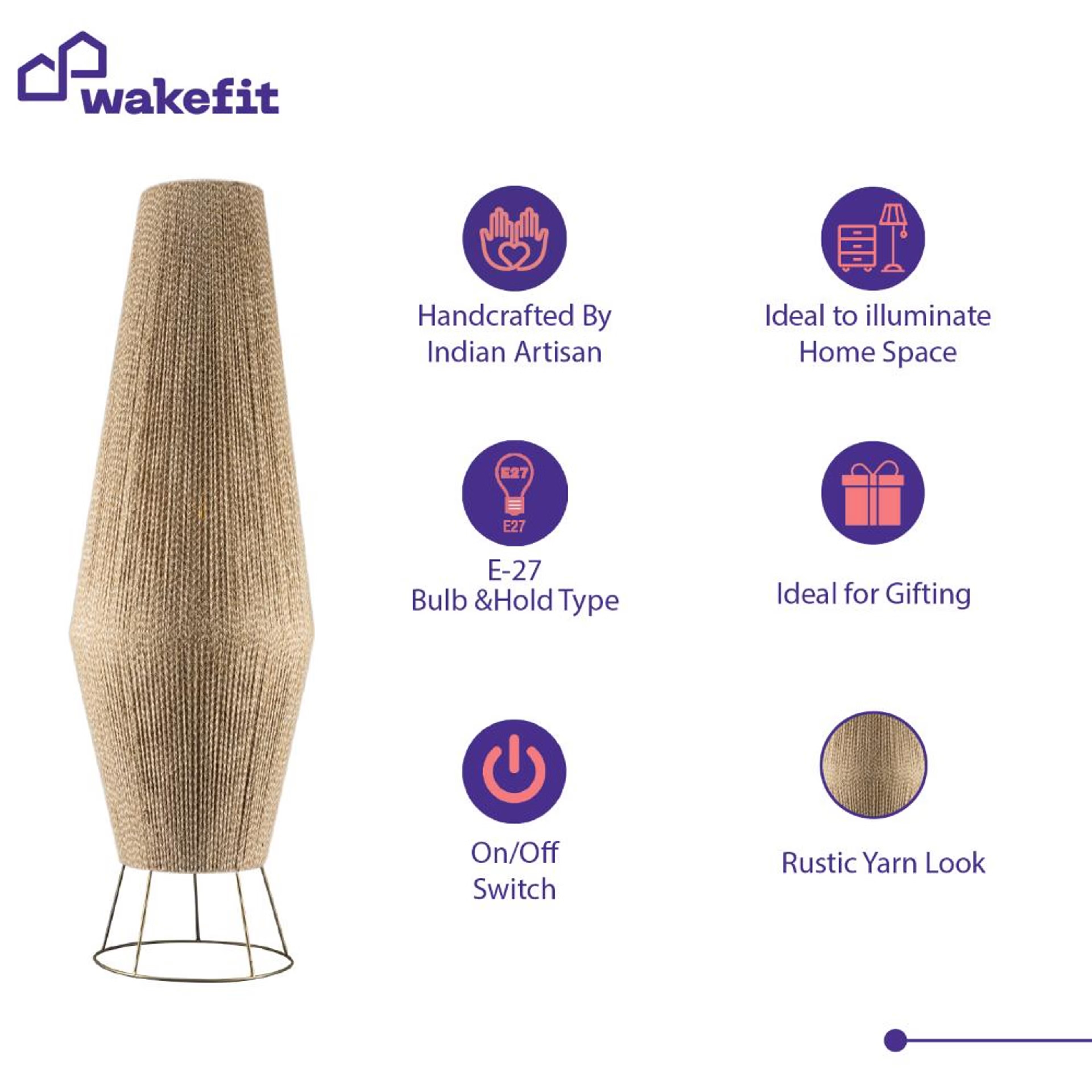 Solace Flame Jute Floor Lamp - Brown Yarn, Brown 7 Solace Flame Jute Floor Lamp - Brown Yarn, Brown