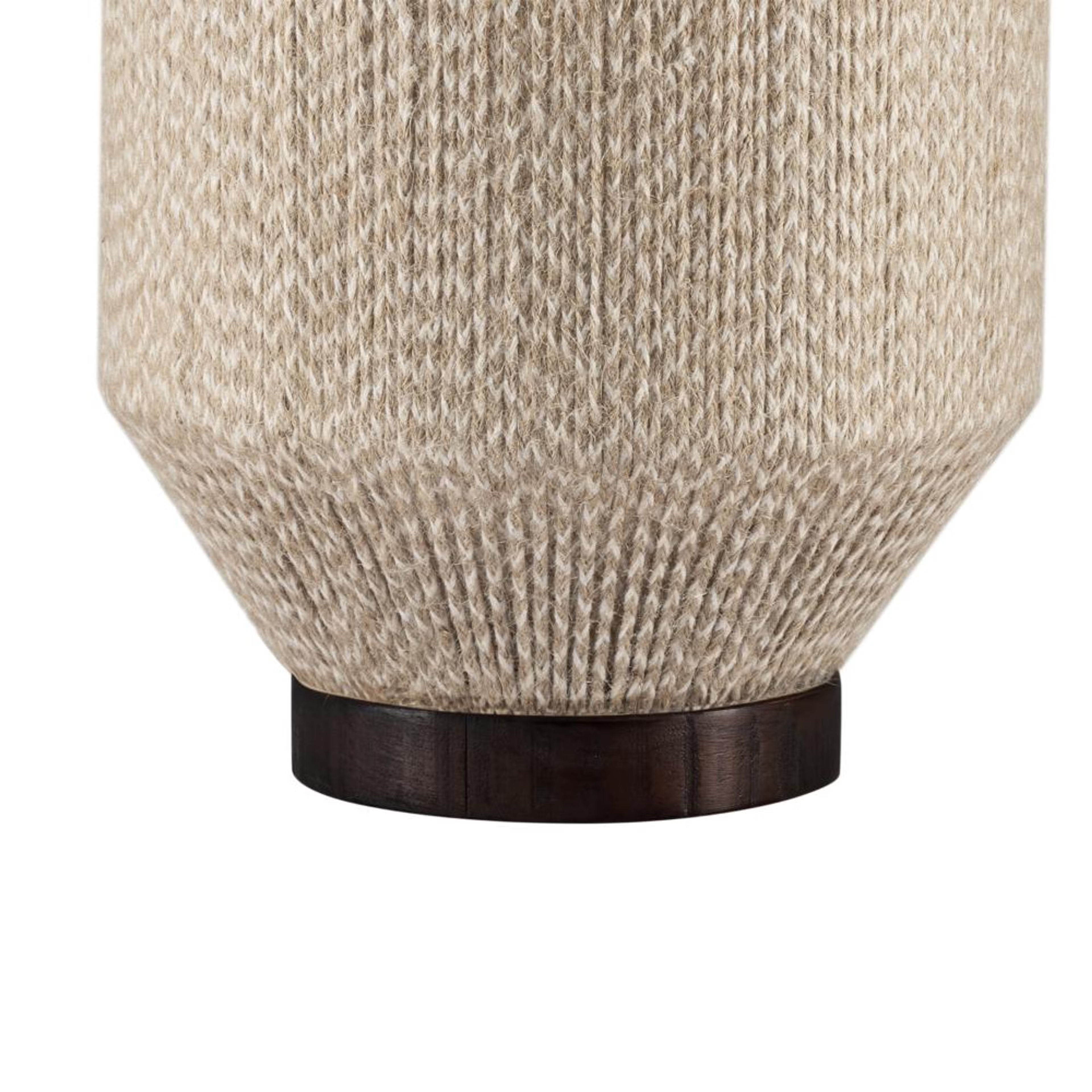 Solace Flame Wood Table Lamp Brown Wood & Yarn, Brown