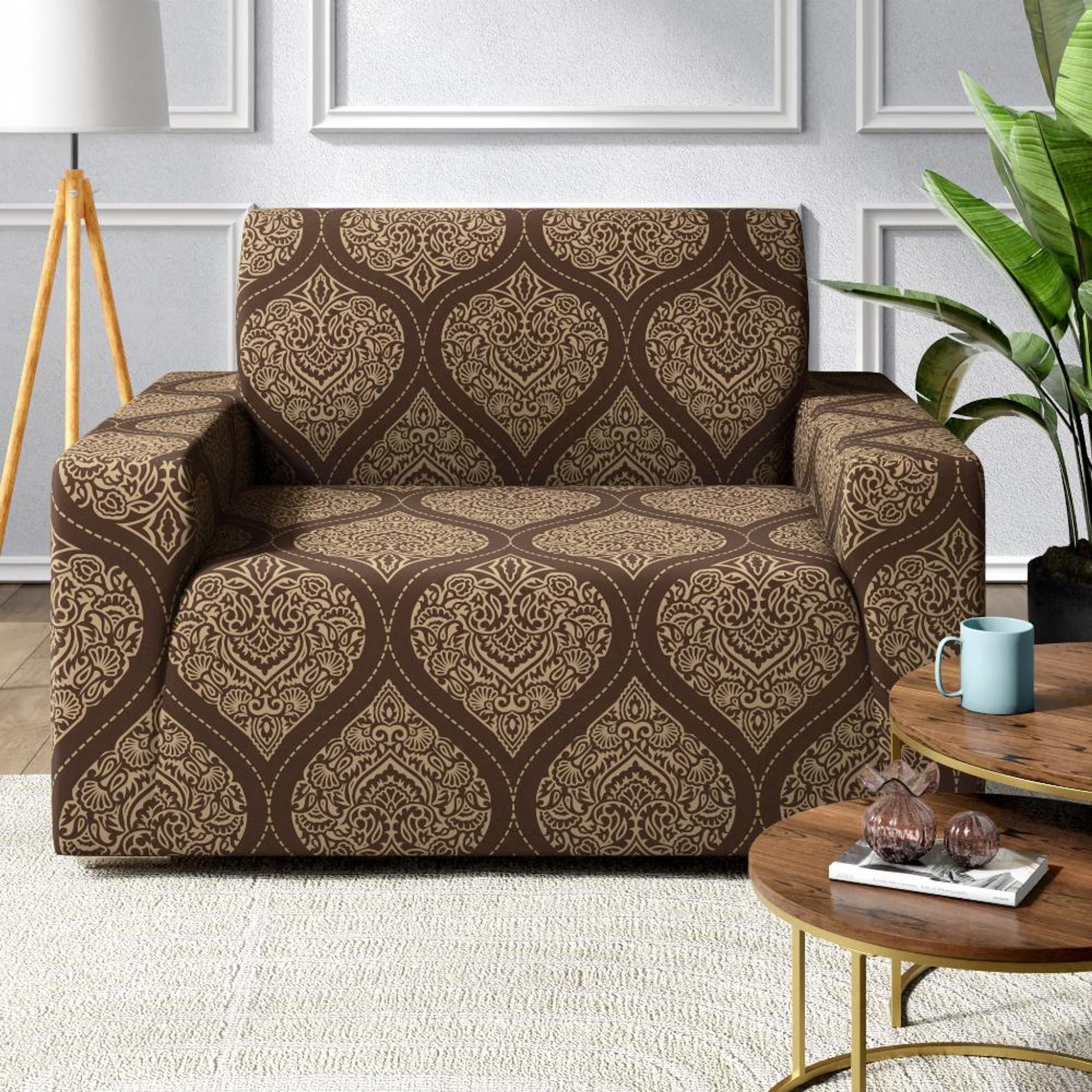 Printed 1 Seater Sofa Cover | Elastic Stretchable Sofa Slip Cover | Single Seater Sofa Protector&nbsp;|&nbsp;Hibo 1 Seater, Hibo