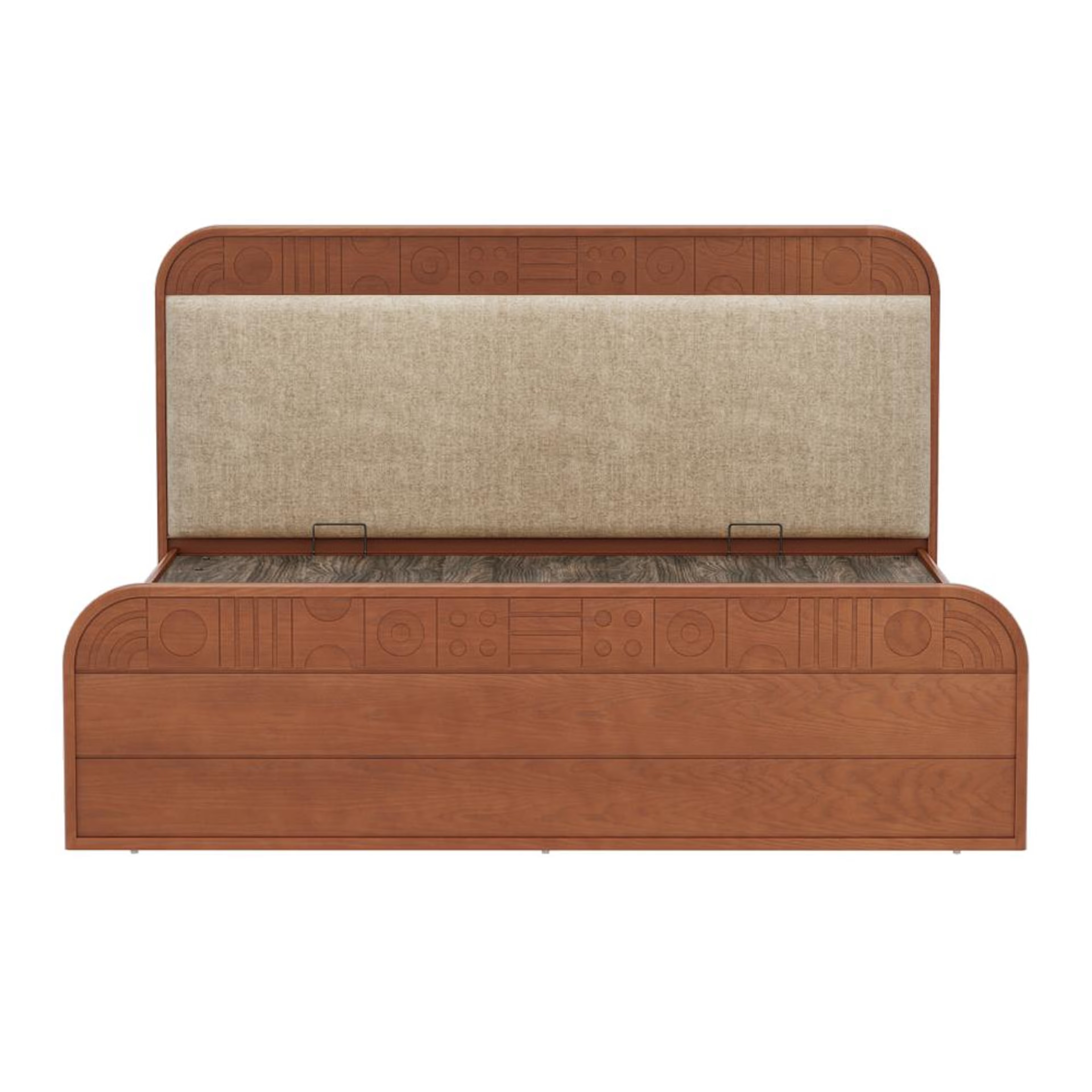 Wakefit Lunarix King Hydraulic Storage with Upholstery Solid Wood Bed King - 78" x 72\