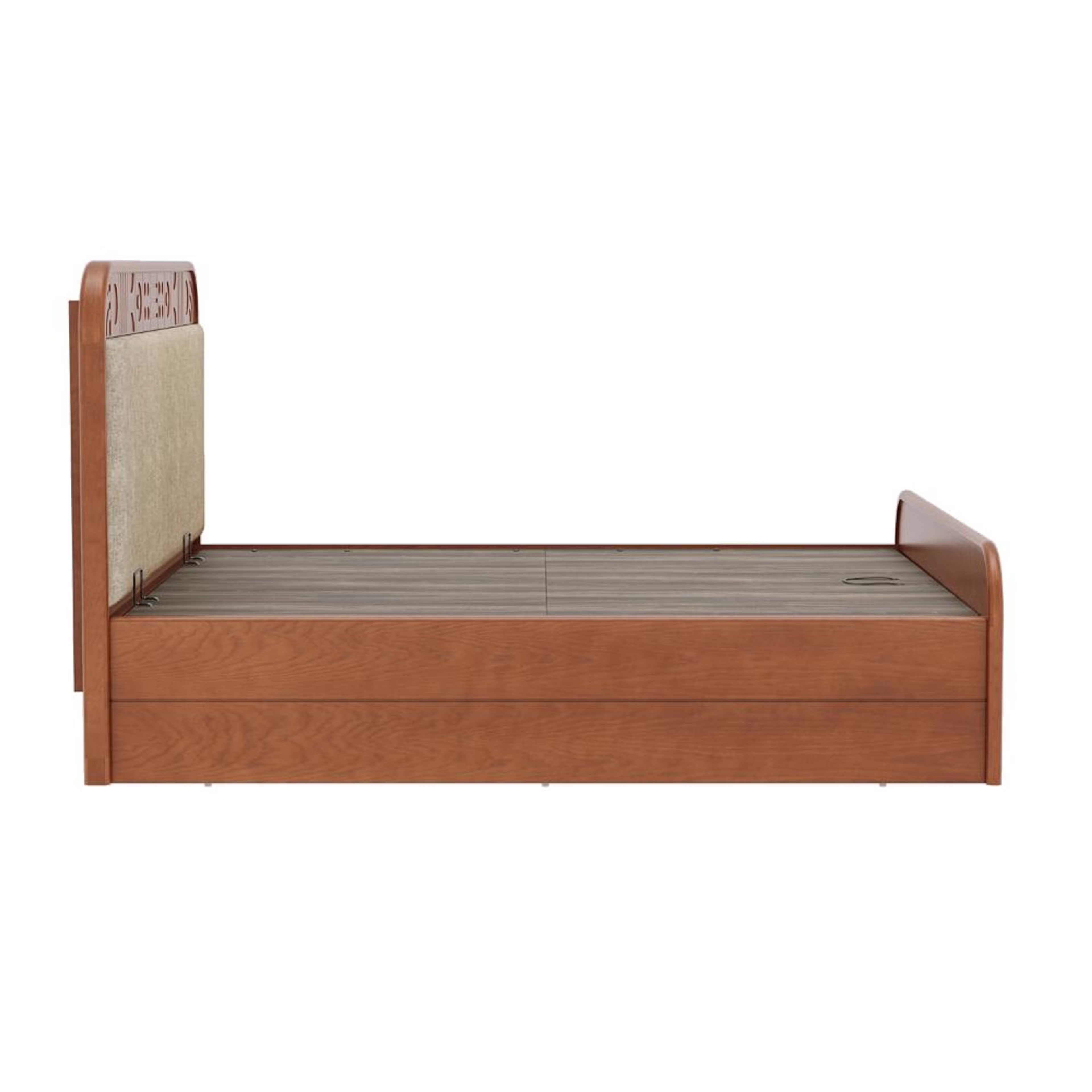 Wakefit Lunarix King Hydraulic Storage with Upholstery Solid Wood Bed King - 78" x 72\