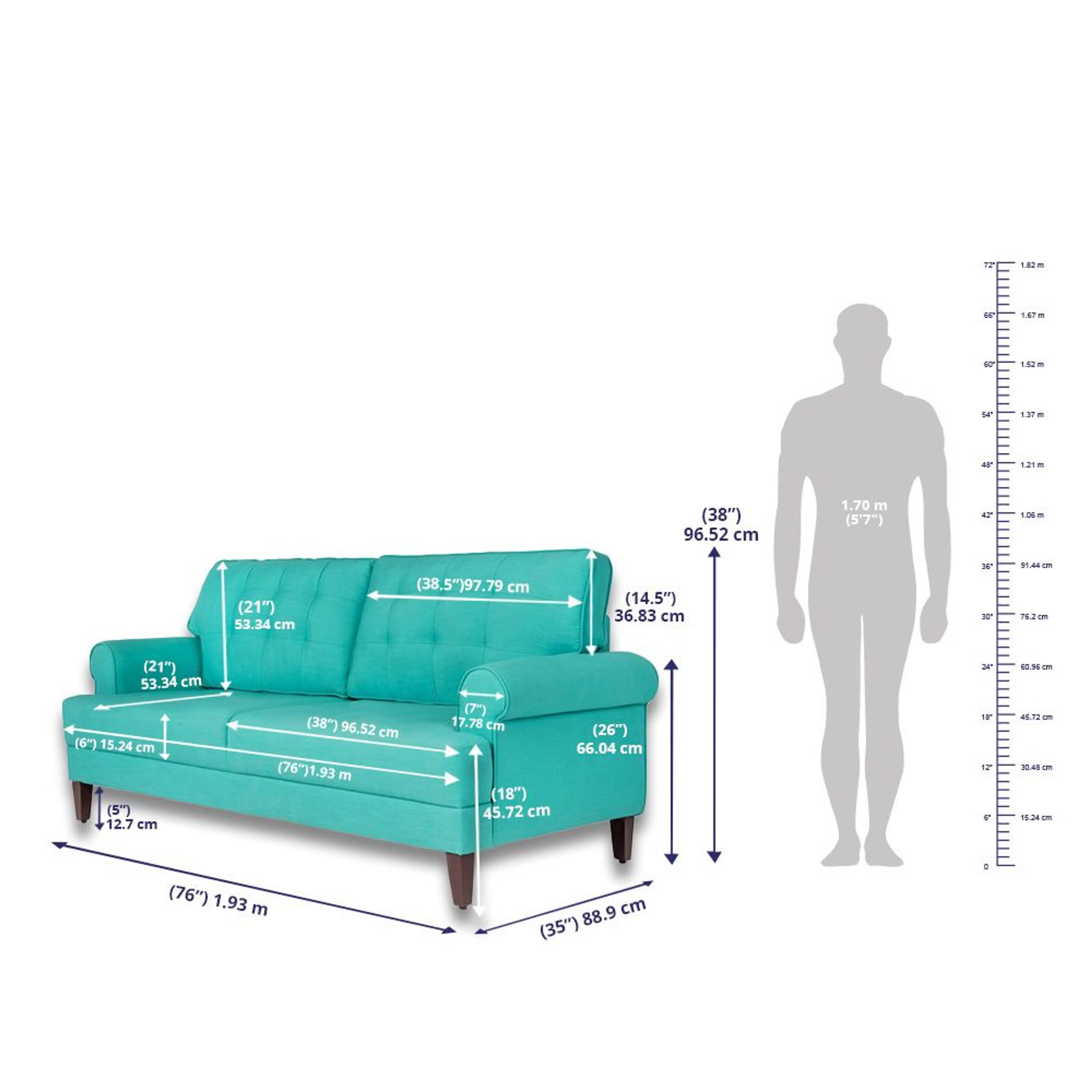 Wakefit Dreamer Sofa Set (3+2+1) Regular, 3 + 2 + 1, Lagoon 6 Wakefit Dreamer Sofa Set (3+2+1) Regular, 3 + 2 + 1, Lagoon