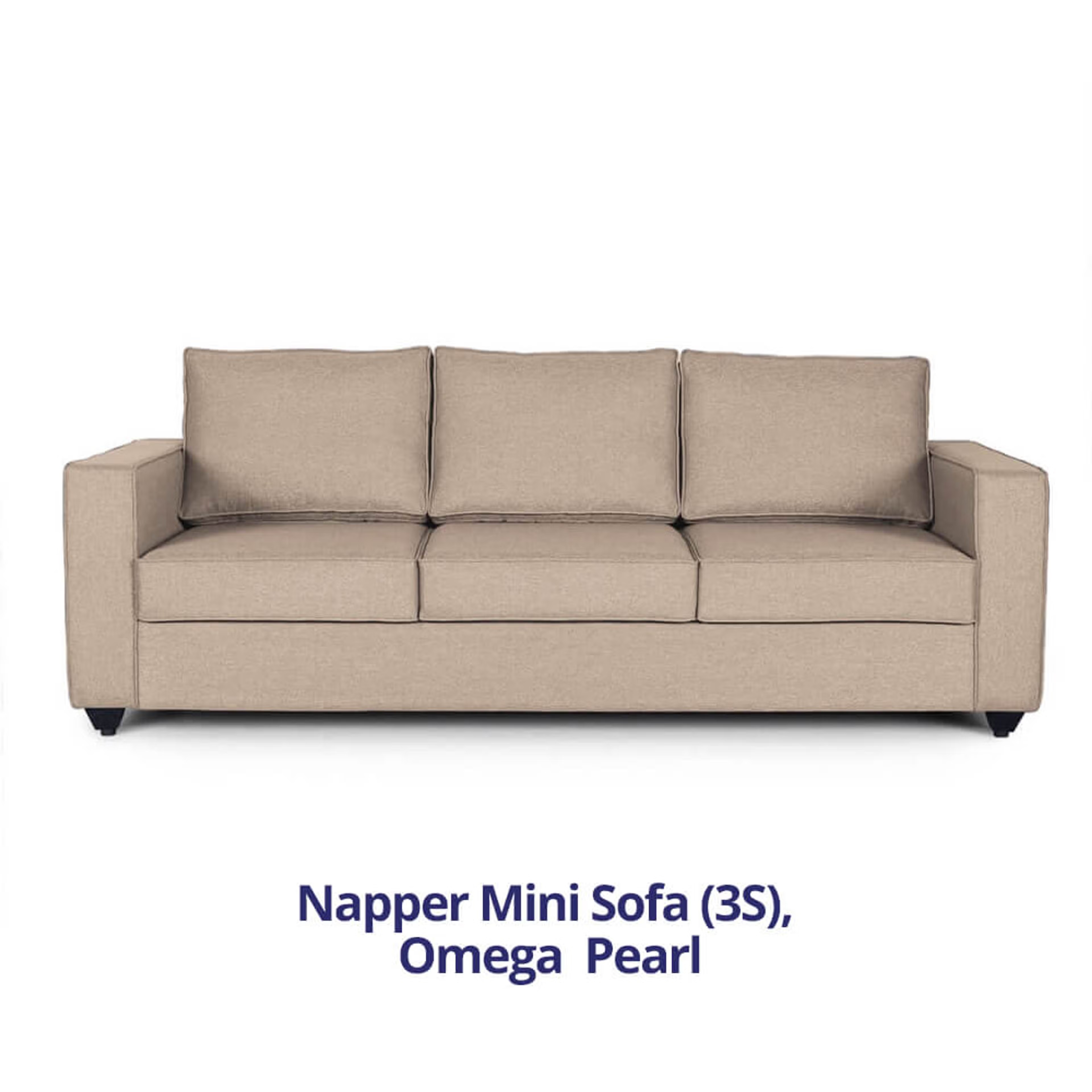 Home 38 Wakefit Napper Mini Sofa - 3 Seater (1.94m*85.09cm*85.34cm) / (76.5*33.5*33.6inch) Regular, Three Seater, Omega Pearl
