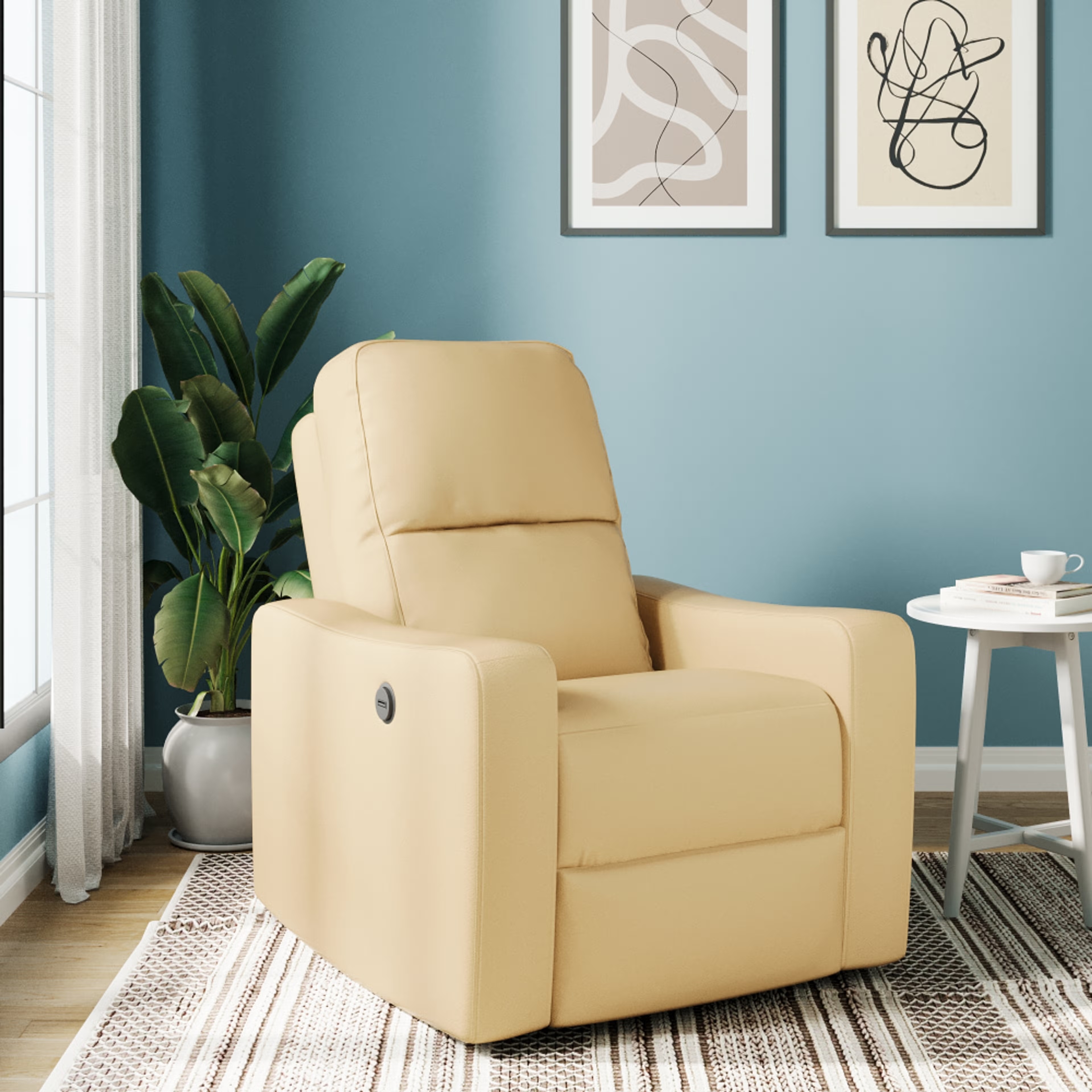 Wakefit Muser Recliner - Electric Regular, 1 Seater, Butterscotch