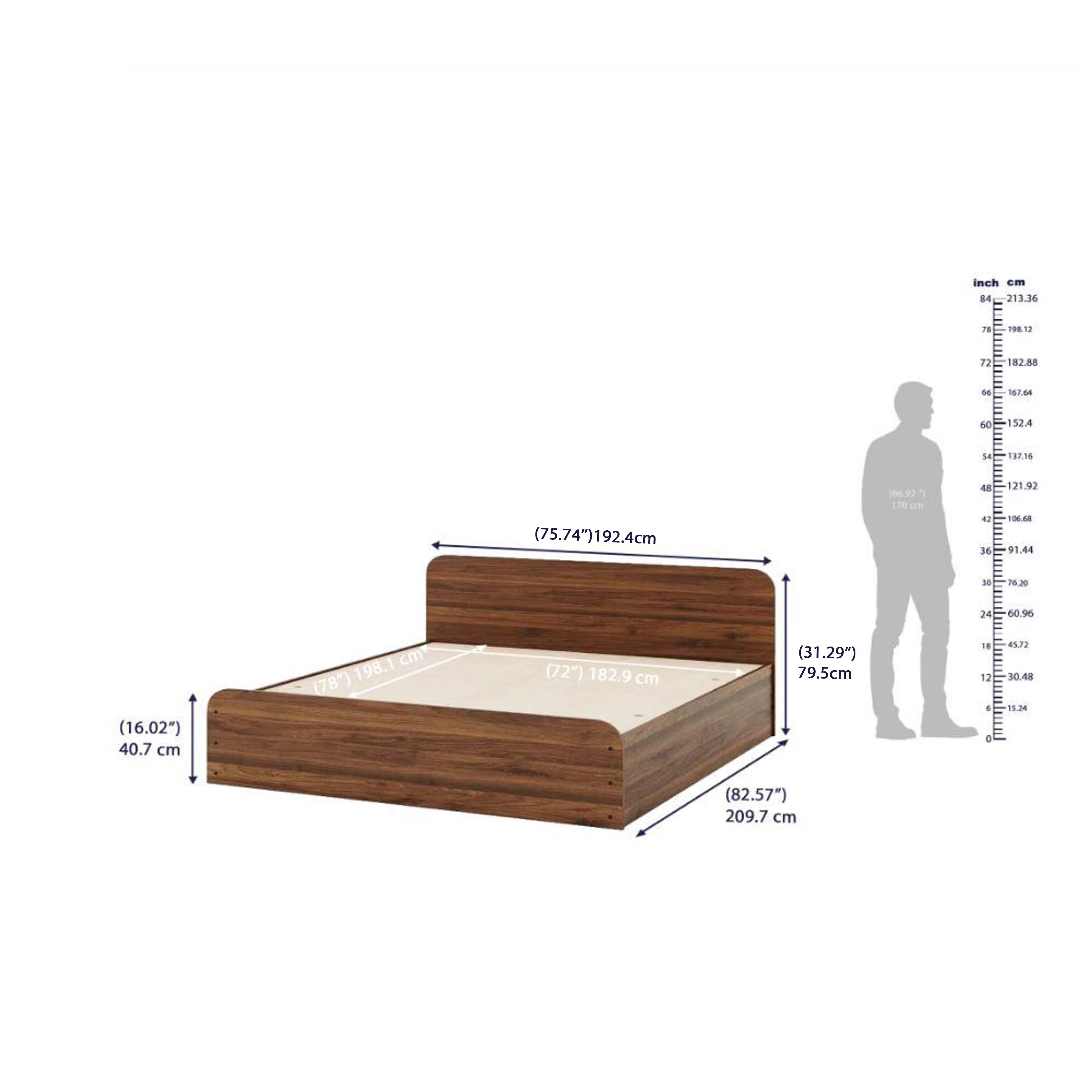 Wakefit Astra Engineered Wood Bed With Storage King - 78" x 72 8 Wakefit Astra Engineered Wood Bed With Storage King - 78" x 72\