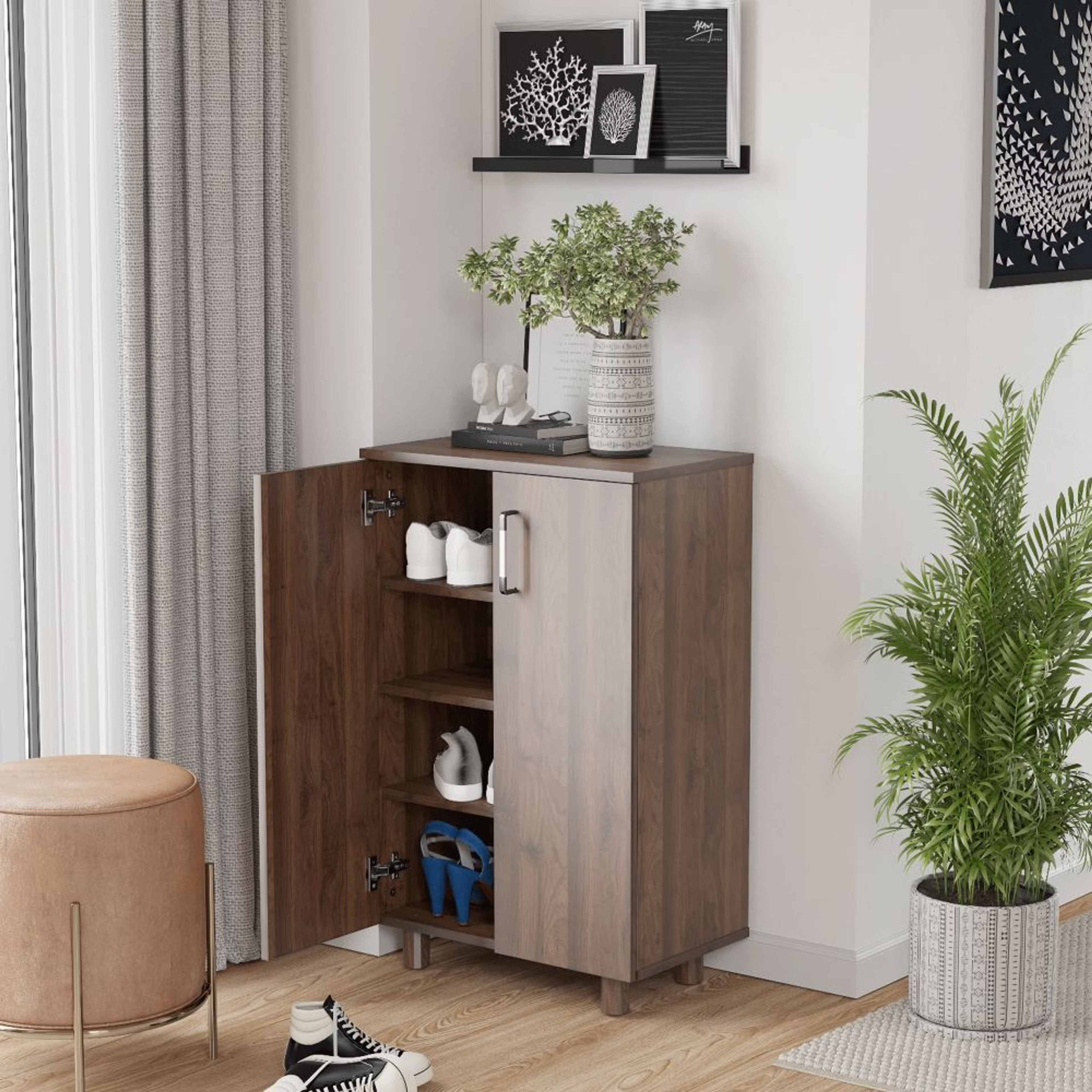 Wakefit Winkle Engineered Wood Shoe Rack