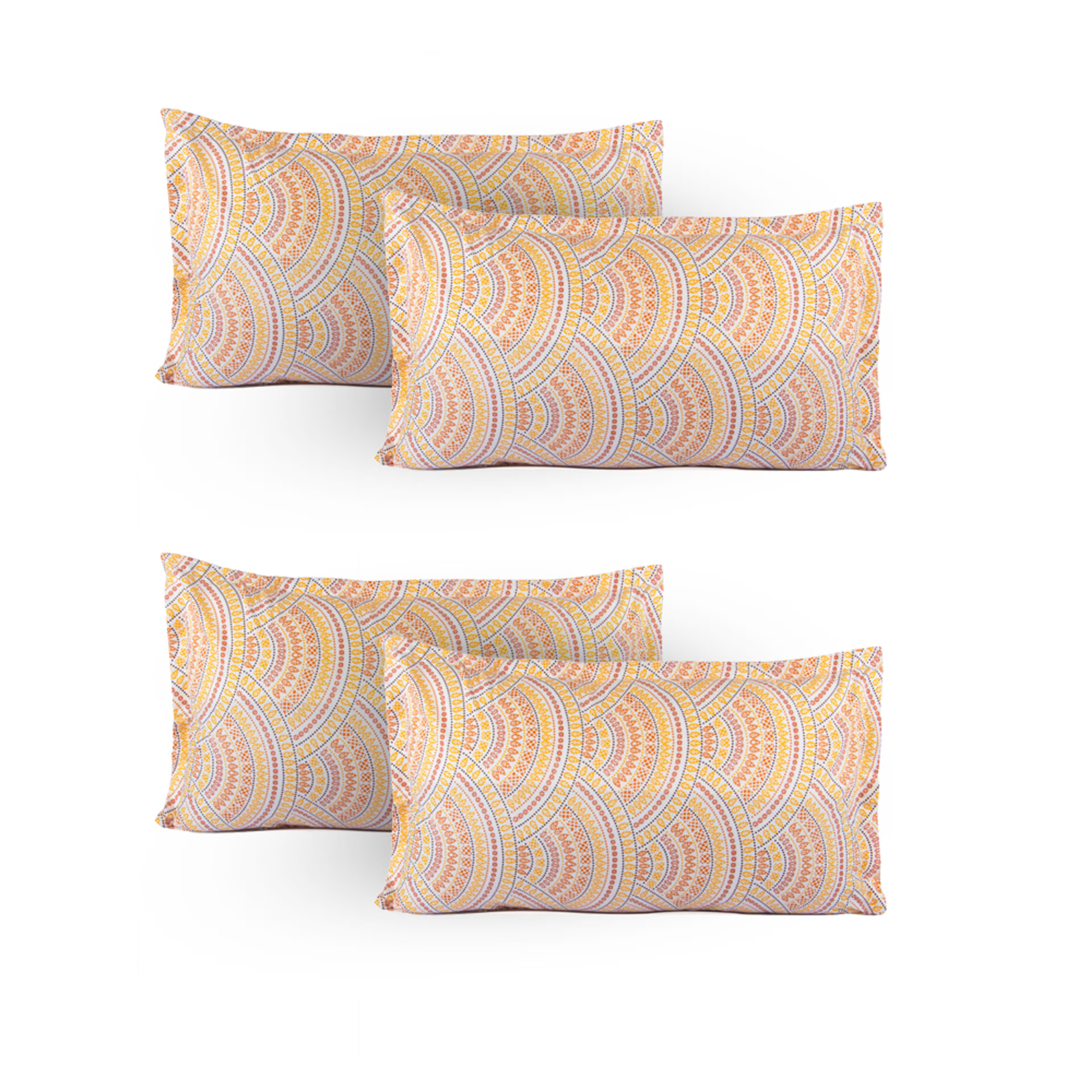 Home 39 Wakefit 100% Cotton 200 TC Pillow Cover, Standard, Sunrise, Set of 4 Standard, Set of 4, Cotton, SUNRISE
