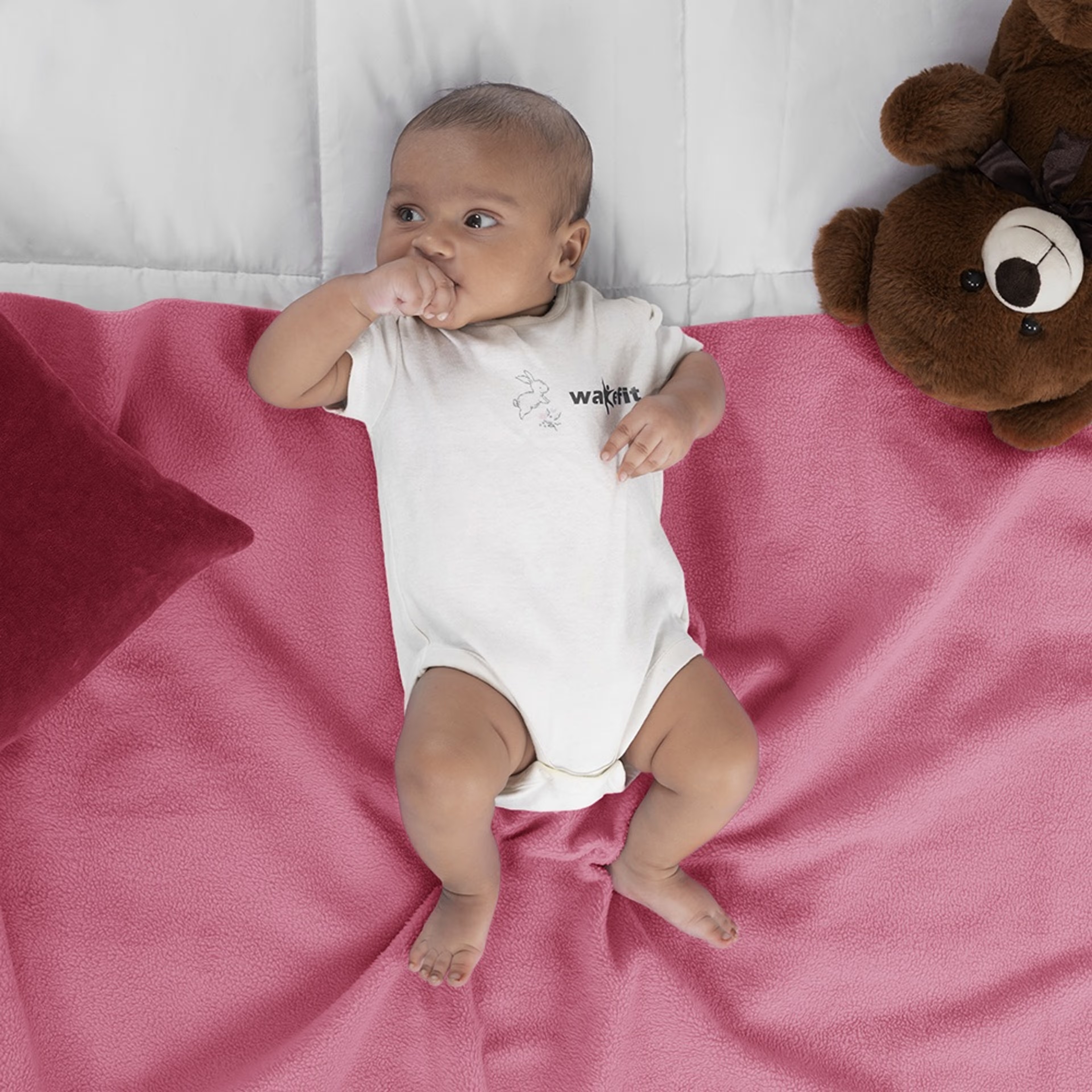 Wakefit Daffy Waterproof Dry Sheets - Large (140cmX100cm) (Salmon Rose) Large, set of 1, Salmon Rose