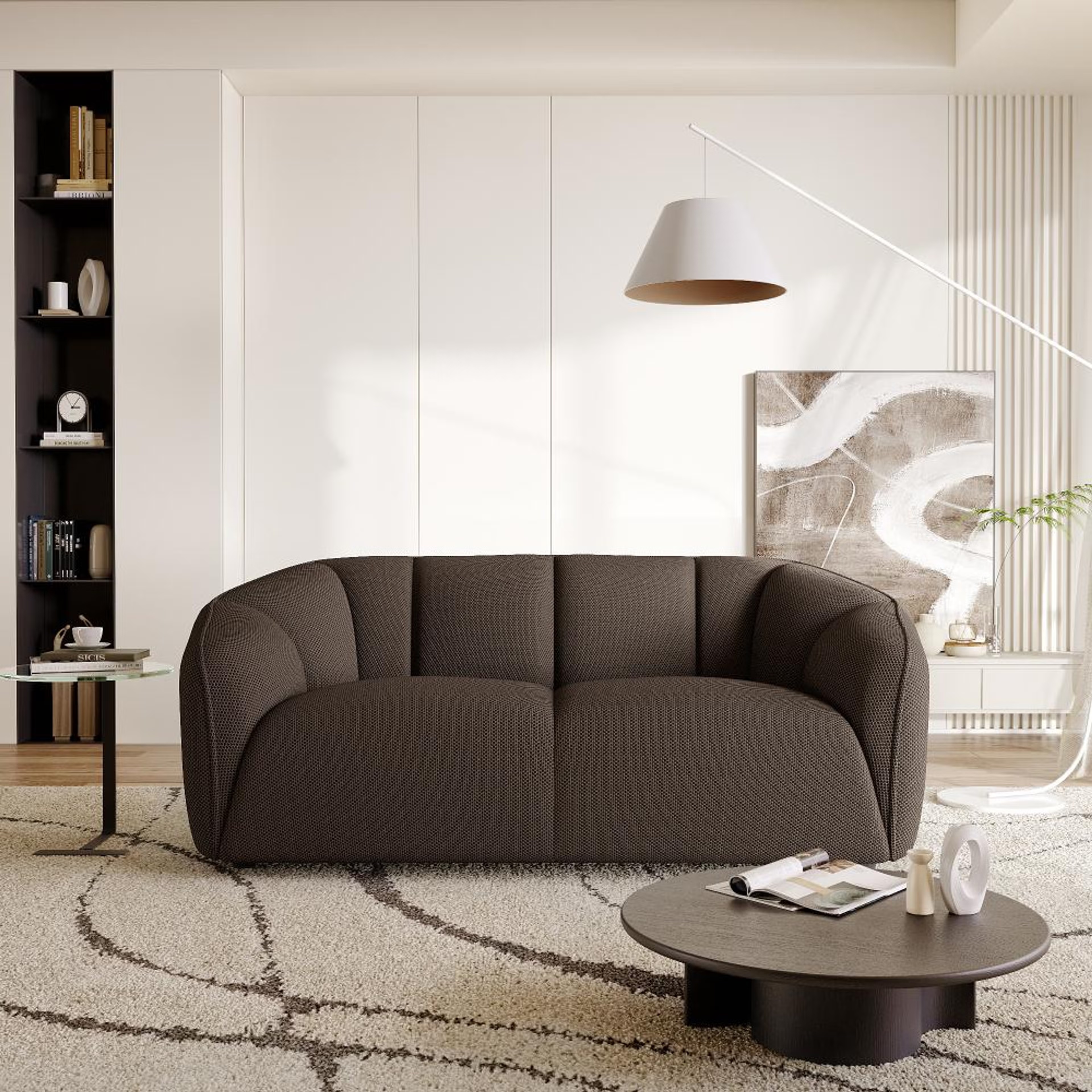 Wakefit Gozo Sofa - Two Seater Regular, Two Seater, Brown
