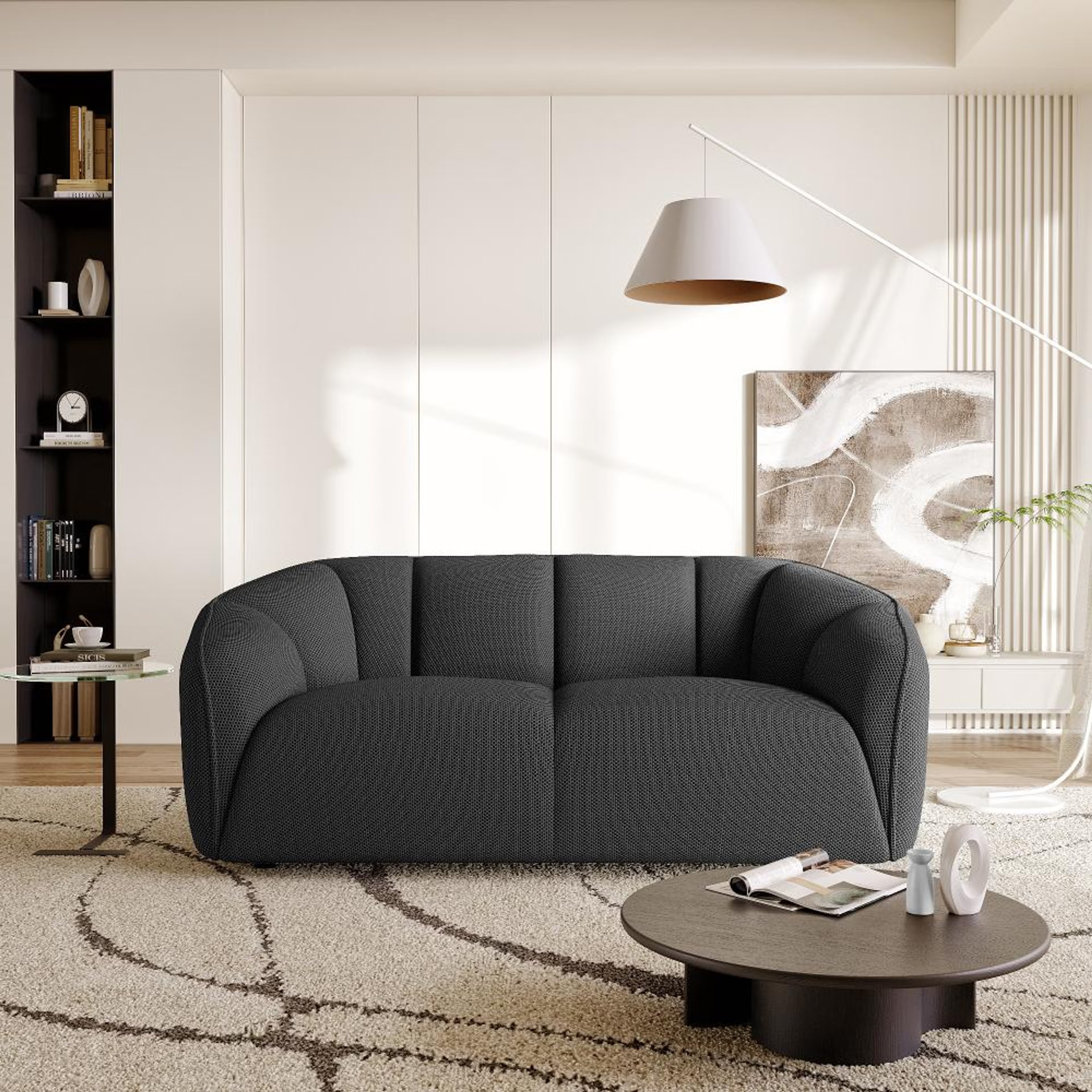 Wakefit Gozo Sofa - Two Seater Regular, Two Seater, Grey