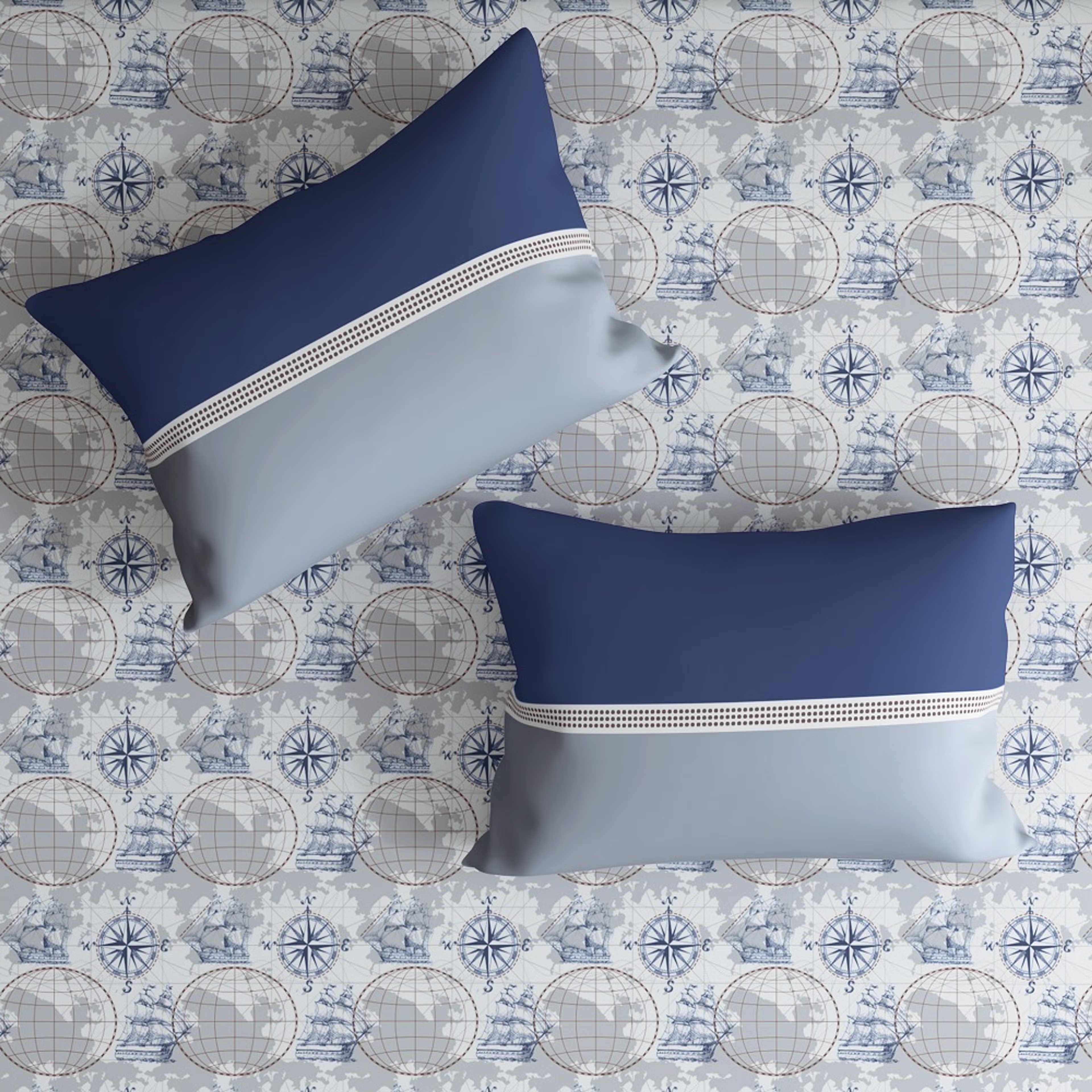 Wakefit 100% Cotton 200 TC Fitted Bedsheet With 1 Pillow Cover | Nautical Single - 72" x 30 4 Wakefit 100% Cotton 200 TC Fitted Bedsheet With 1 Pillow Cover | Nautical Single - 72" x 30\