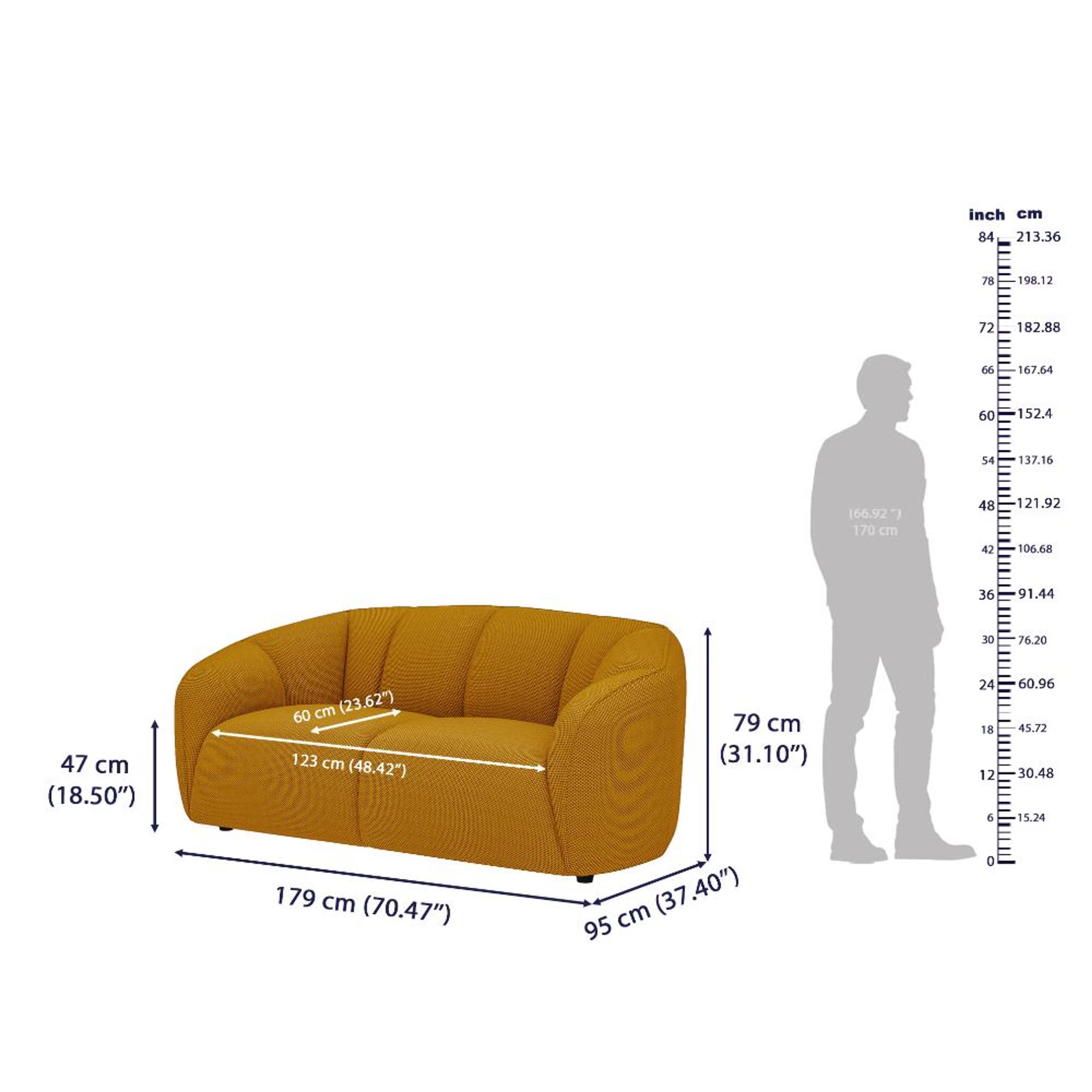 Wakefit Gozo Sofa - Two Seater Regular, Two Seater, Yellow 8 Wakefit Gozo Sofa - Two Seater Regular, Two Seater, Yellow
