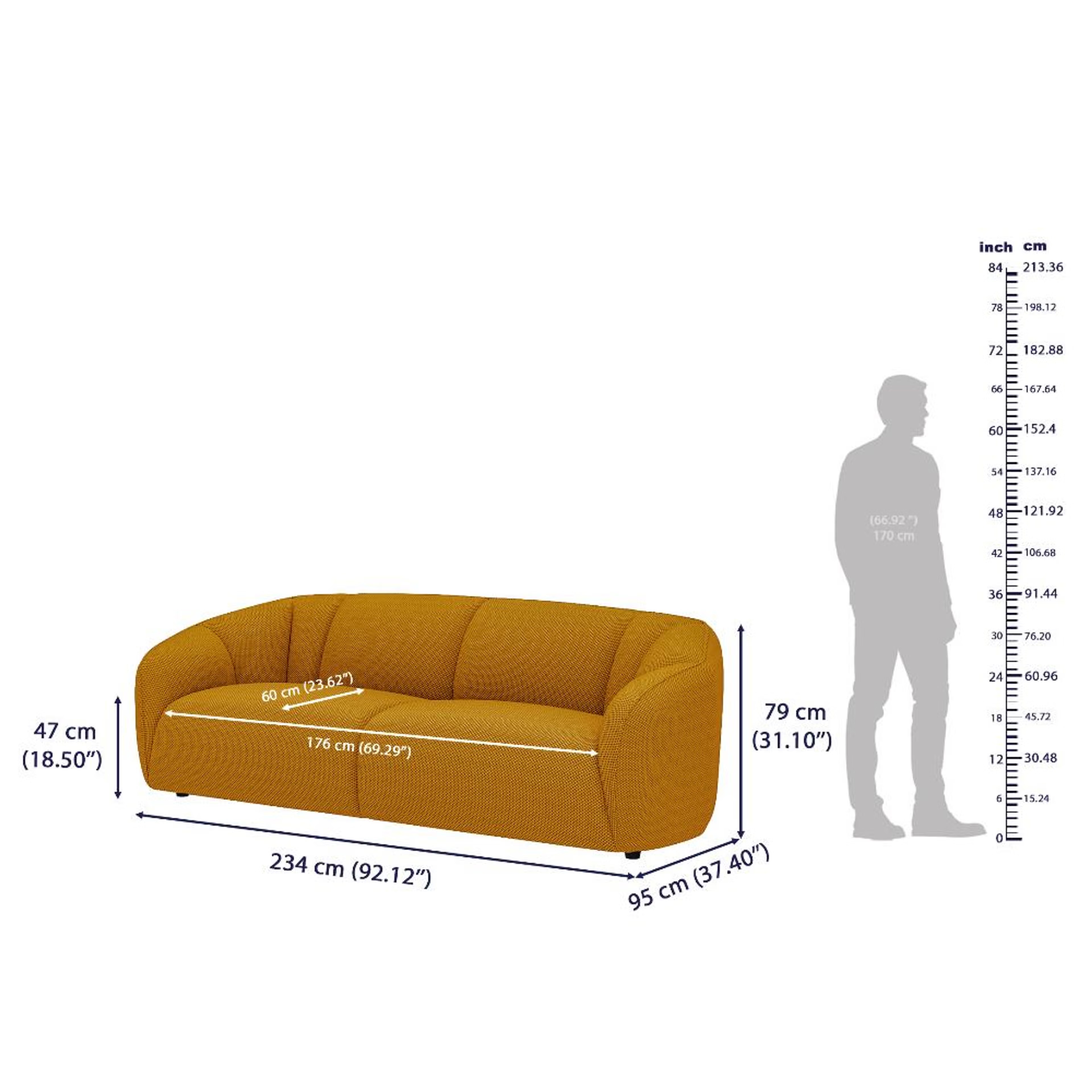 Wakefit Gozo Sofa - Three Seater Regular, Three Seater, Yellow 8 Wakefit Gozo Sofa - Three Seater Regular, Three Seater, Yellow