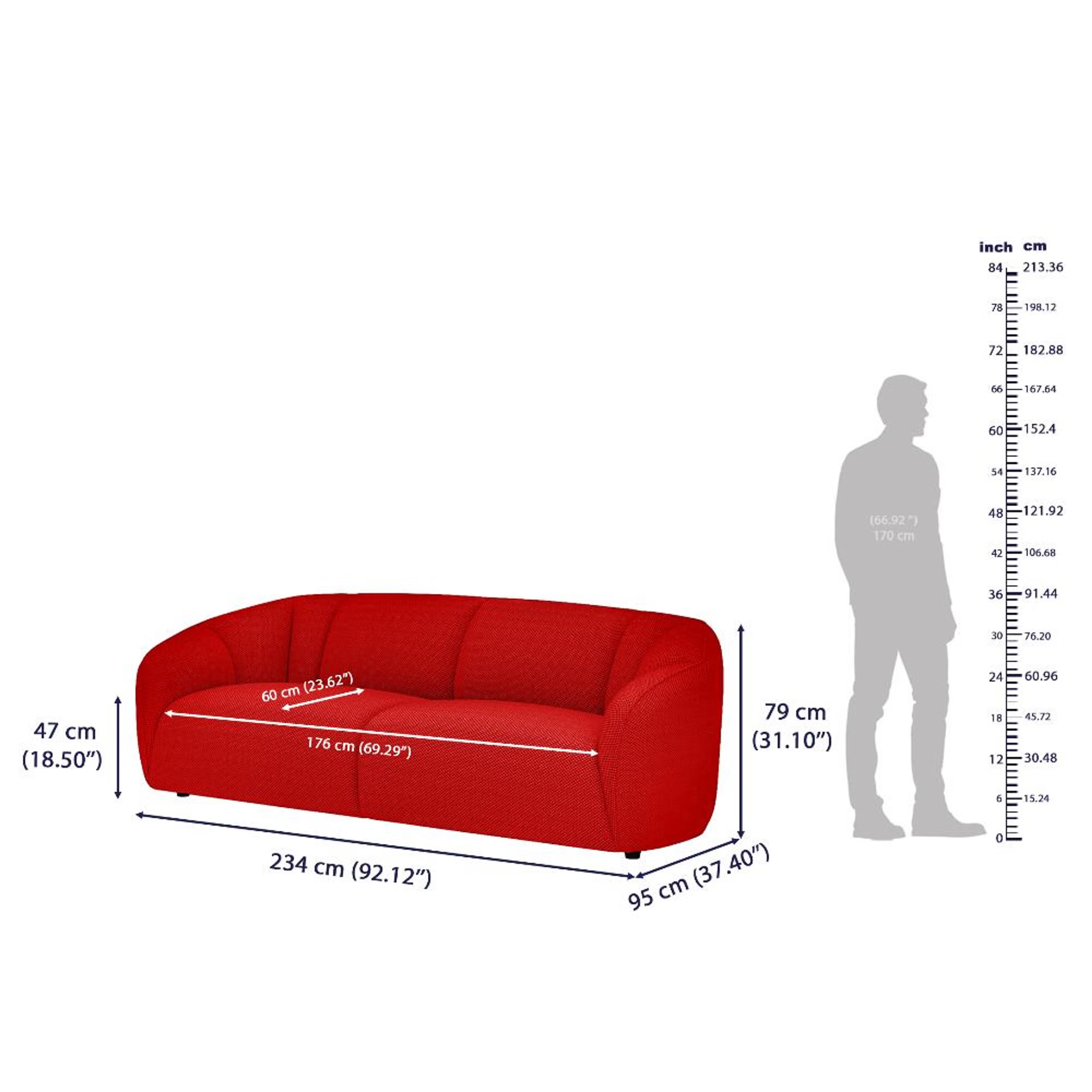 Wakefit Gozo Sofa Set (3+2) Seater Regular, Set (3+2), Red 9 Wakefit Gozo Sofa Set (3+2) Seater Regular, Set (3+2), Red
