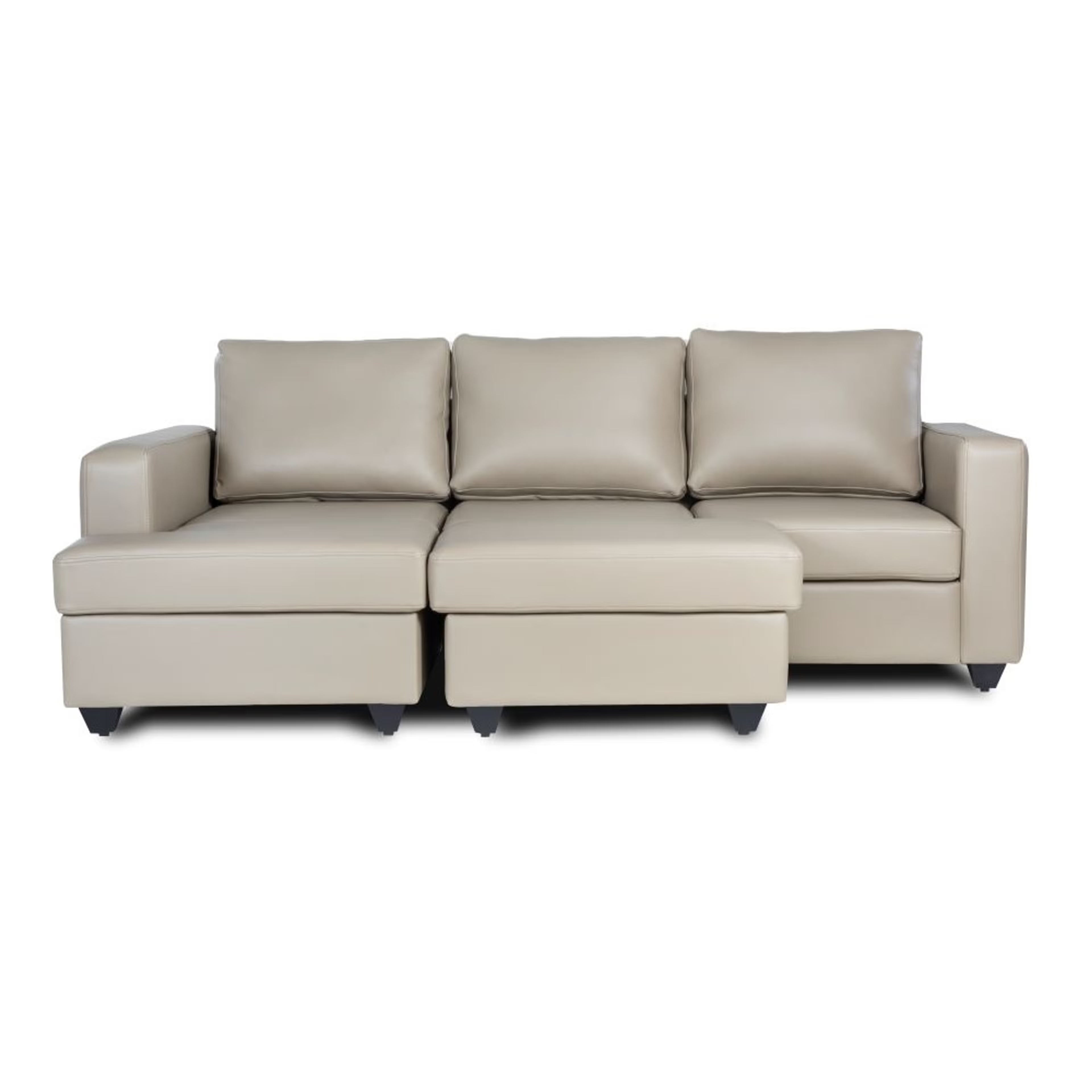 Home 28 Wakefit Napper L Shape Sofa Set (2 Seater + Left Aligned Chaise) with Ottoman Sectional, Without Storage, 2 + Left Aligned Chaise with Ottoman, Cappuccino