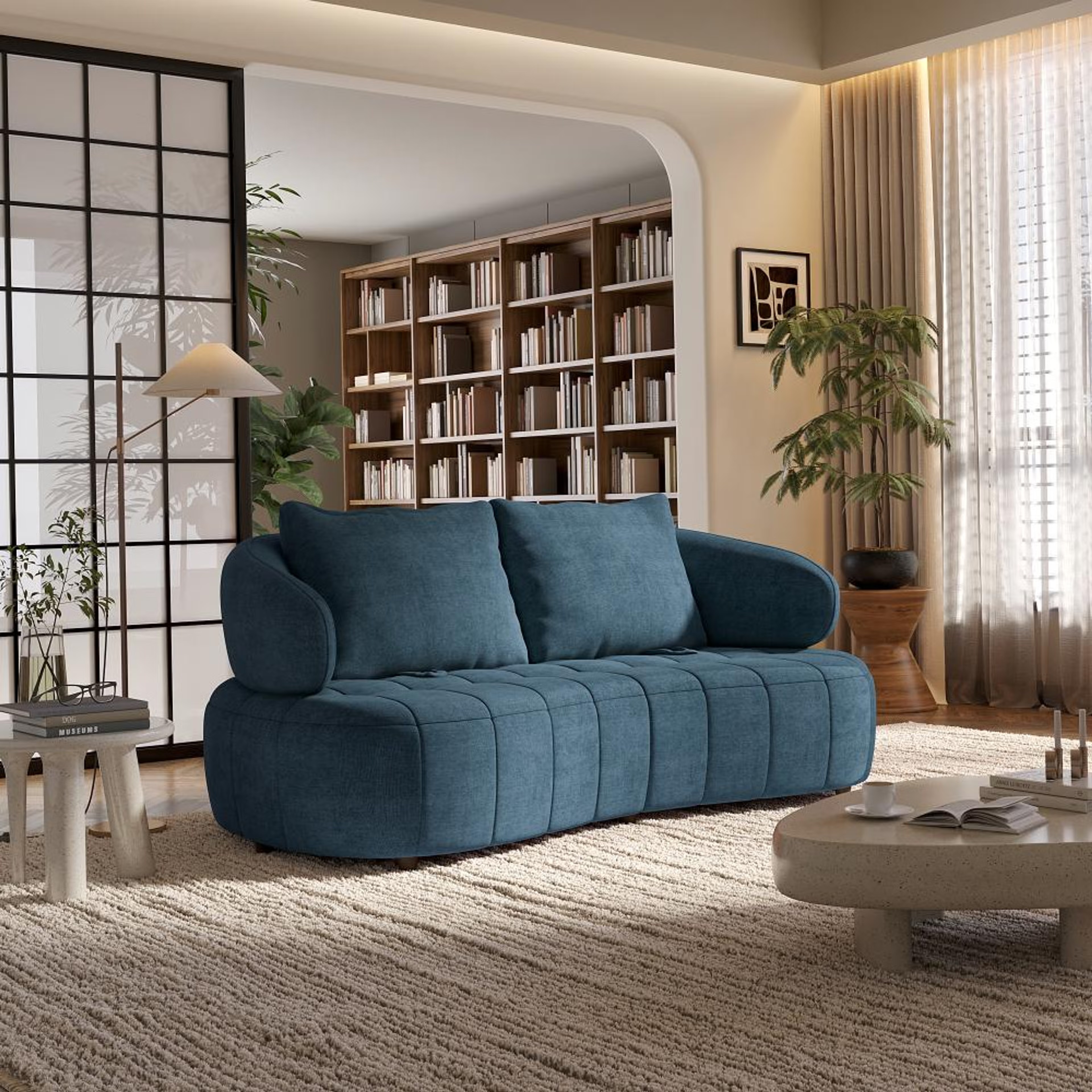 Home 33 Wakefit Samos Sofa - Two Seater Regular, Two Seater, Blue