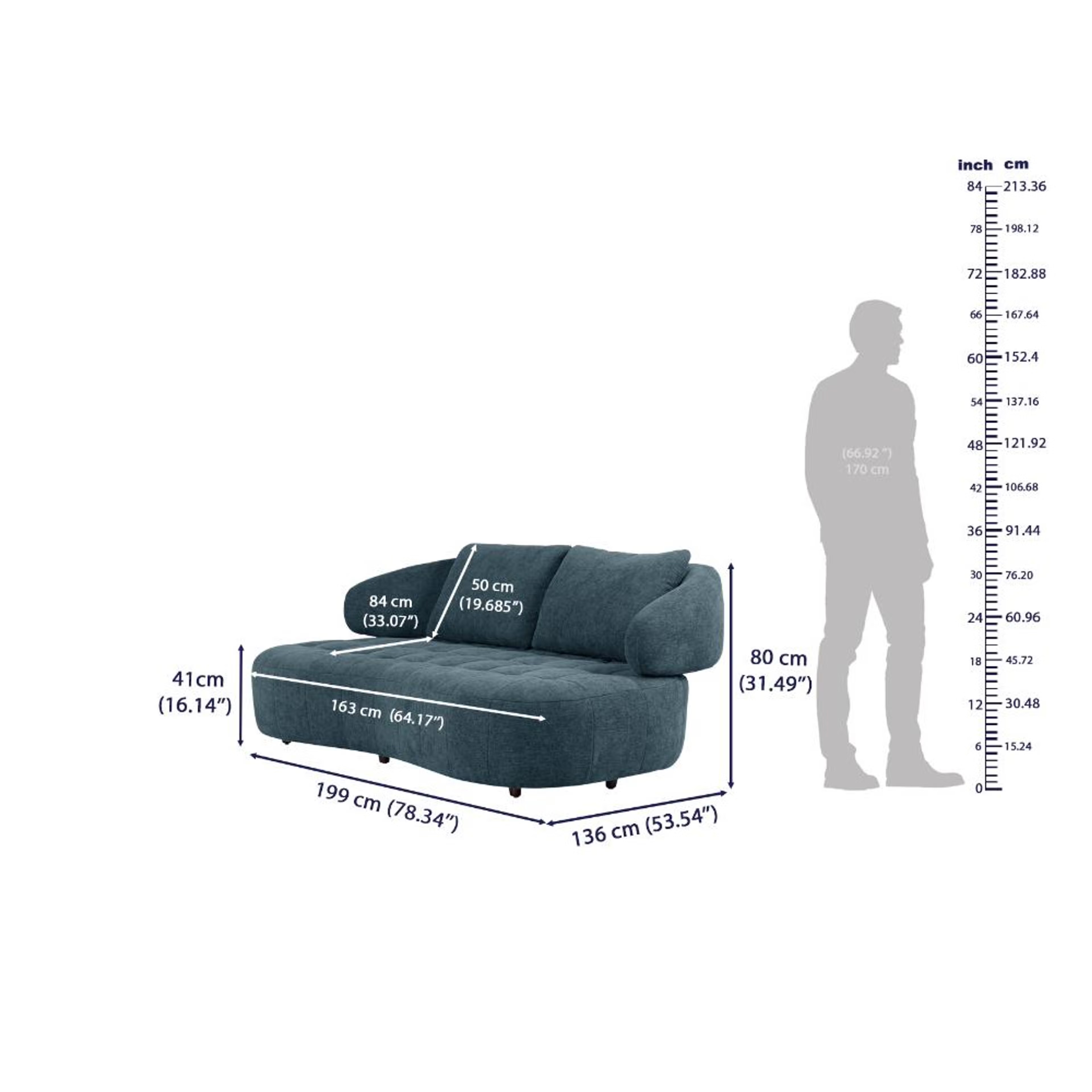 Wakefit Samos Sofa - Two Seater Regular, Two Seater, Blue 11 Wakefit Samos Sofa - Two Seater Regular, Two Seater, Blue