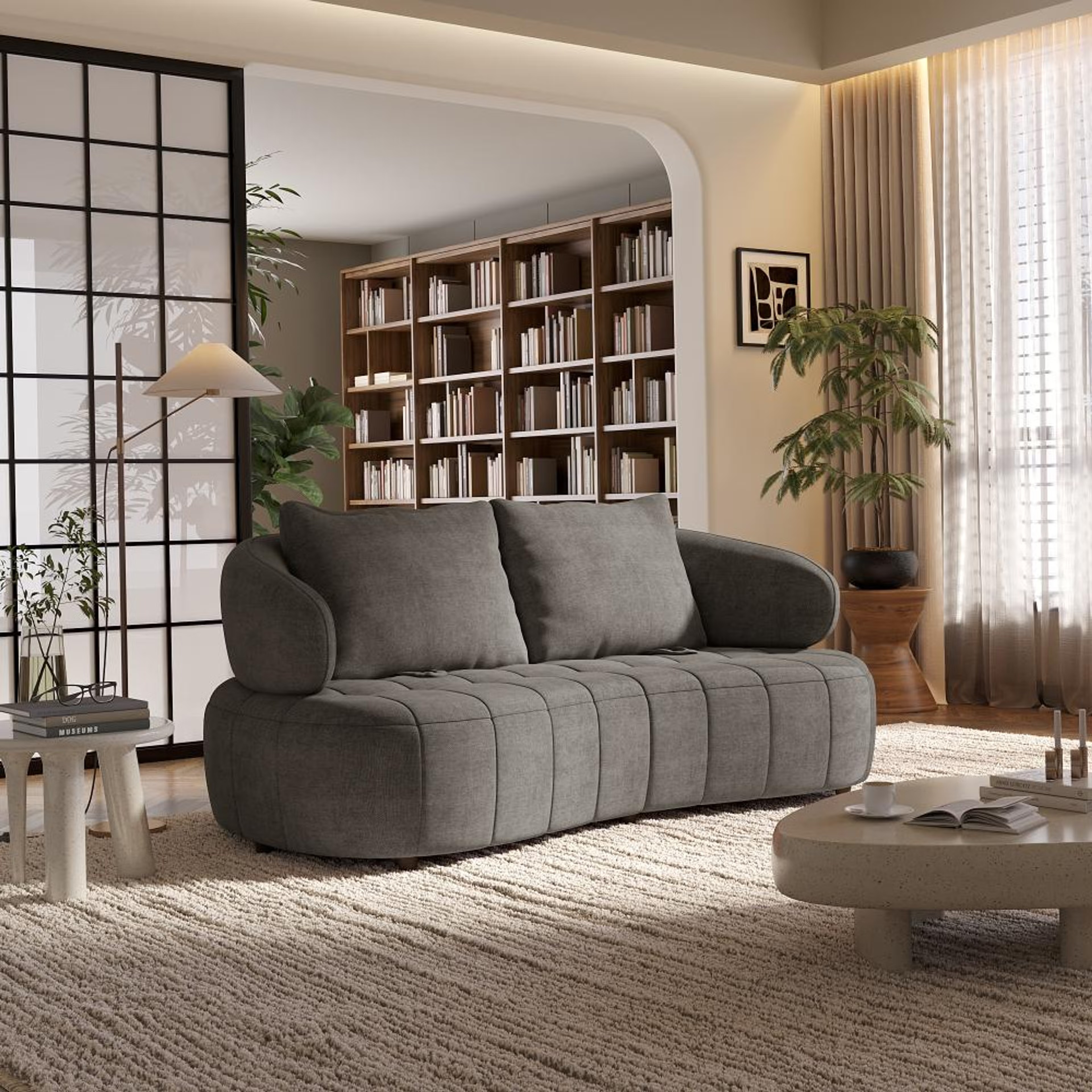 Home 33 Wakefit Samos Sofa - Two Seater Regular, Two Seater, Grey
