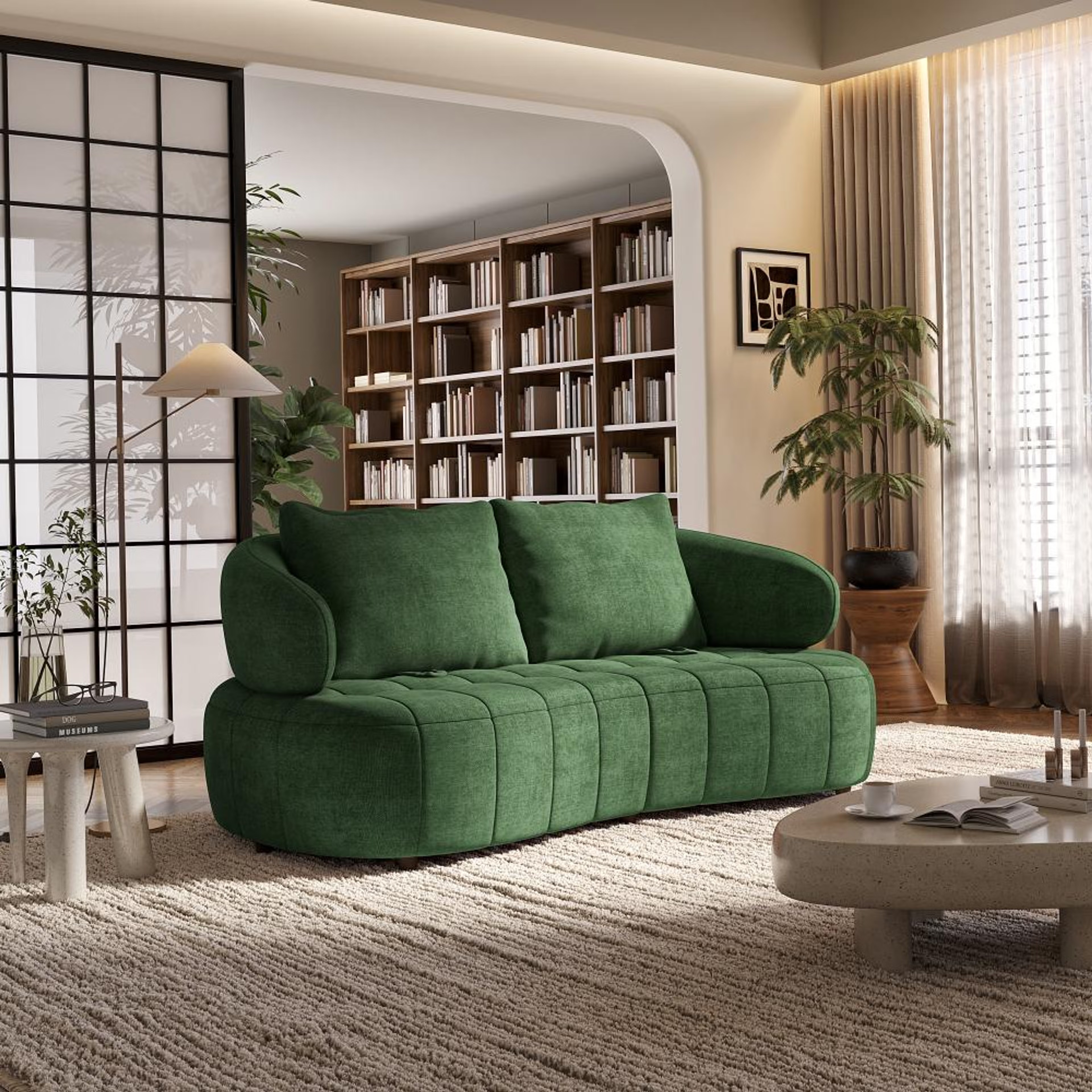 Wakefit Samos Sofa - Two Seater Regular, Two Seater, Green