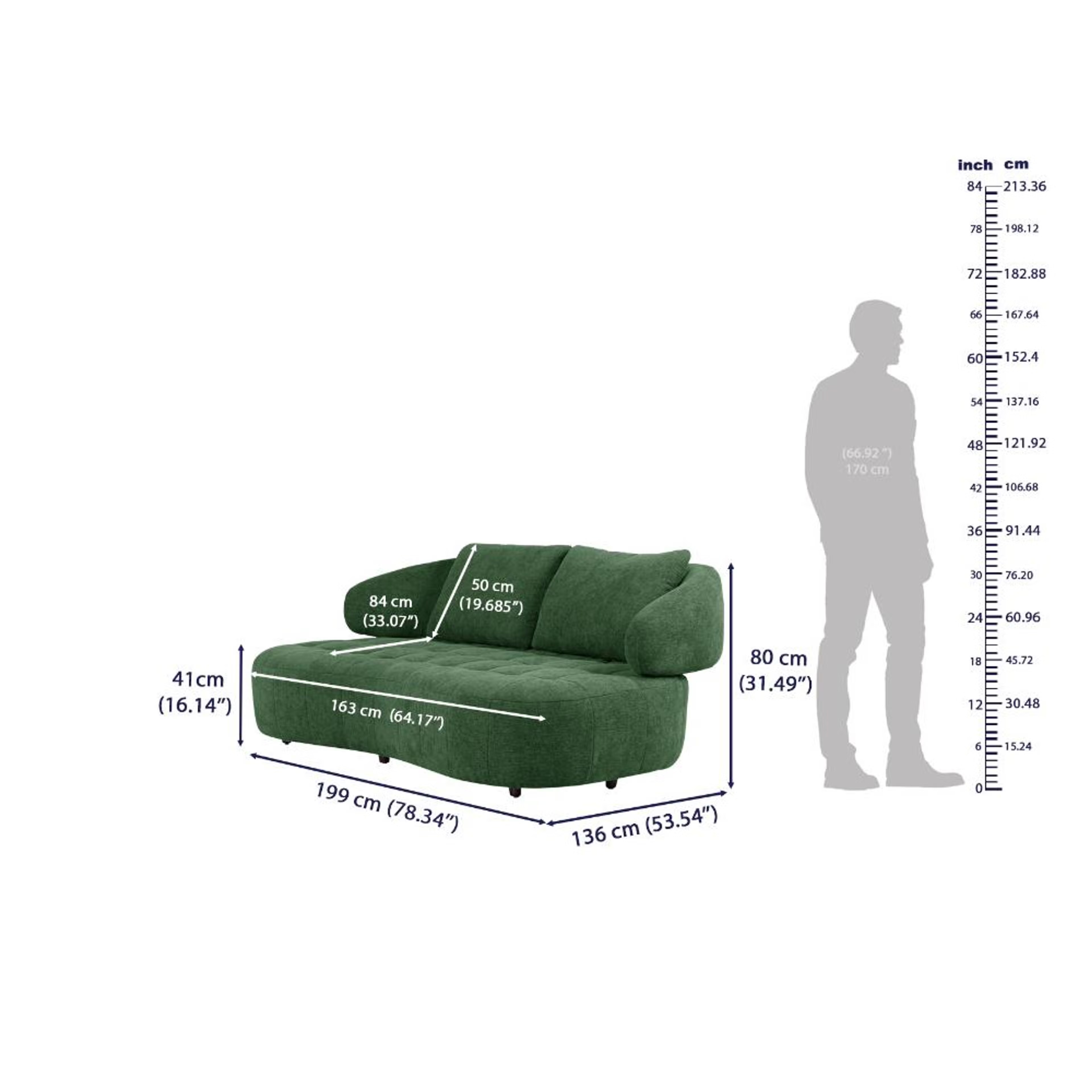 Wakefit Samos Sofa - Two Seater Regular, Two Seater, Green 11 Wakefit Samos Sofa - Two Seater Regular, Two Seater, Green