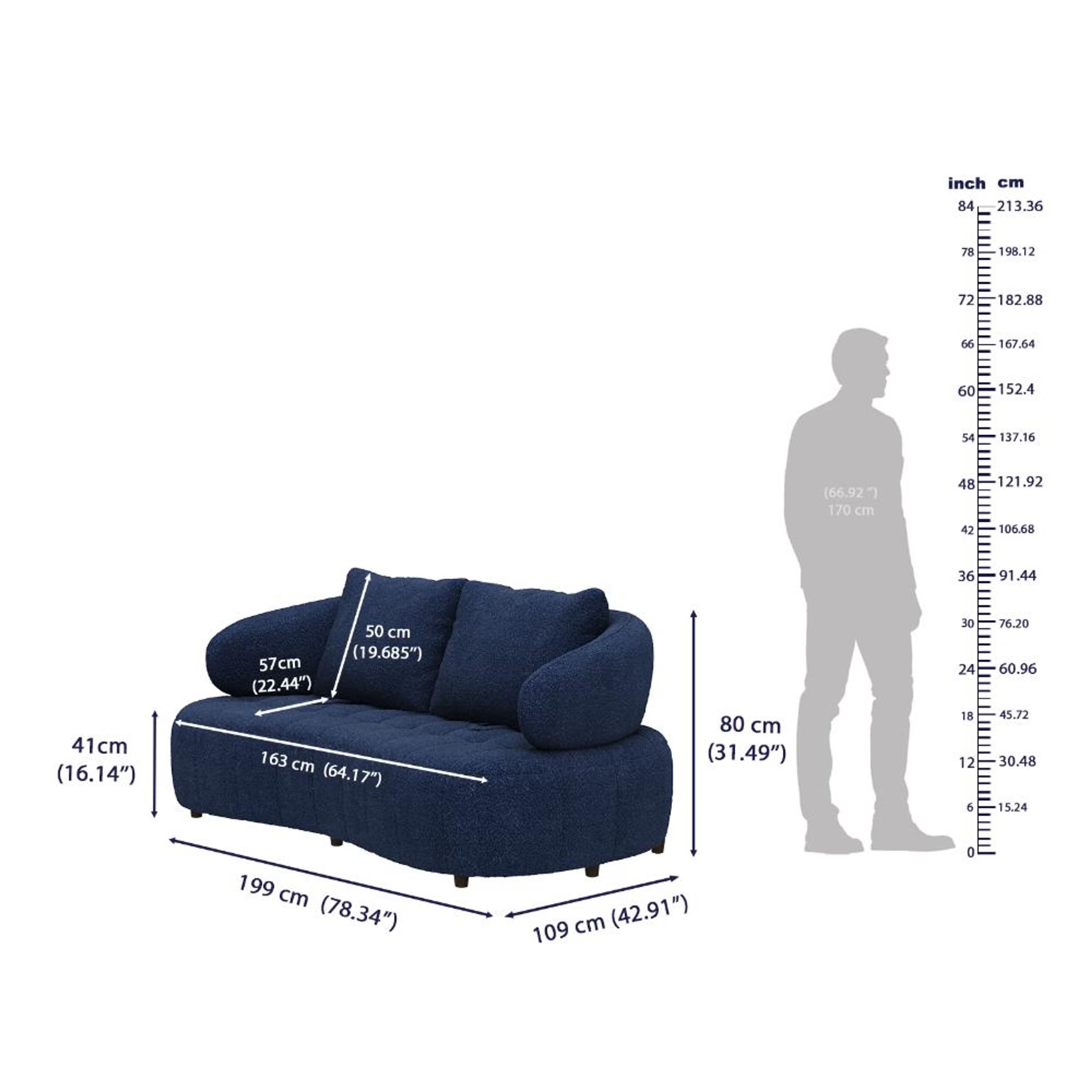 Wakefit Samos Sofa - Two Seater Regular, Two Seater, Blue 11 Wakefit Samos Sofa - Two Seater Regular, Two Seater, Blue