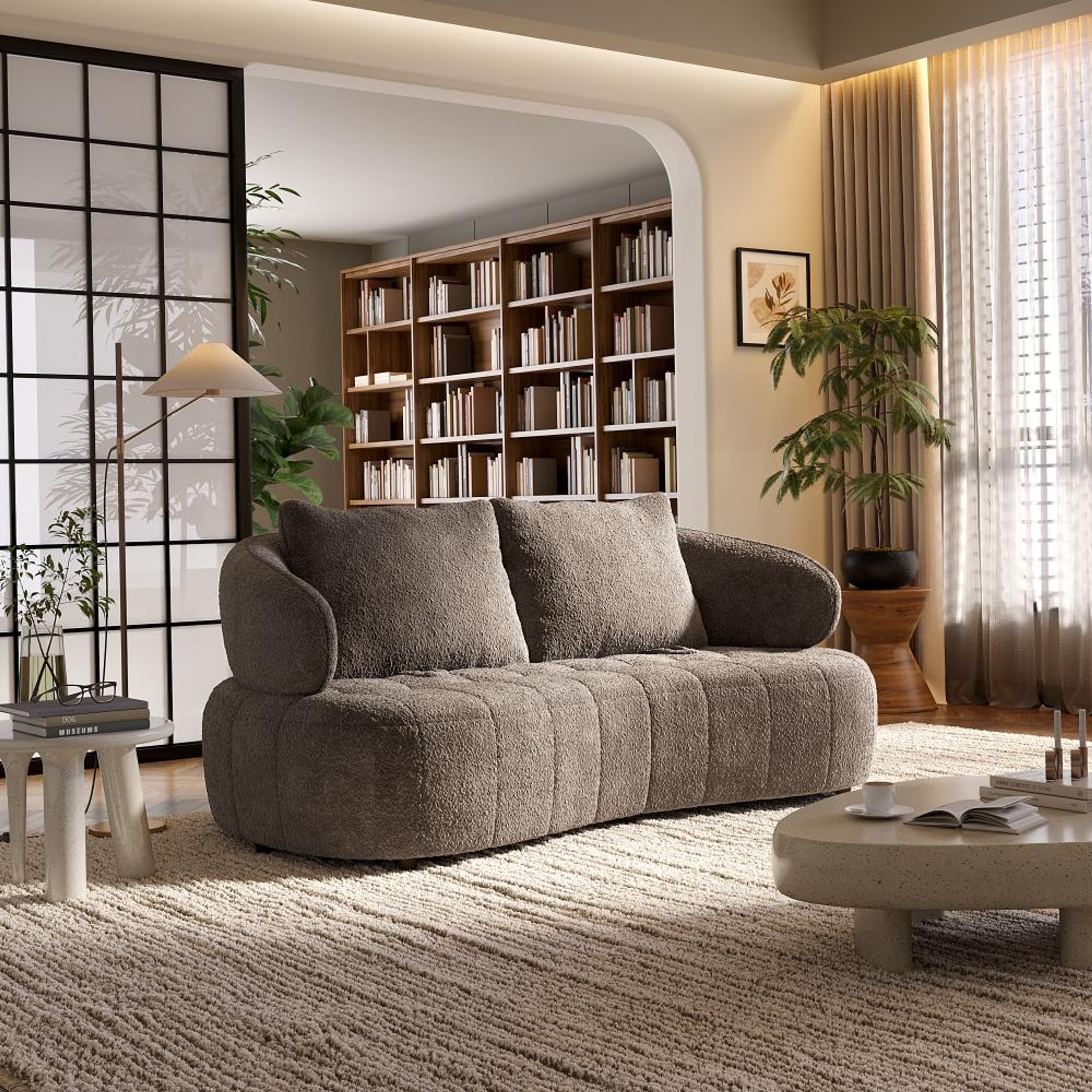 Wakefit Samos Sofa - Two Seater Regular, Two Seater, Brown