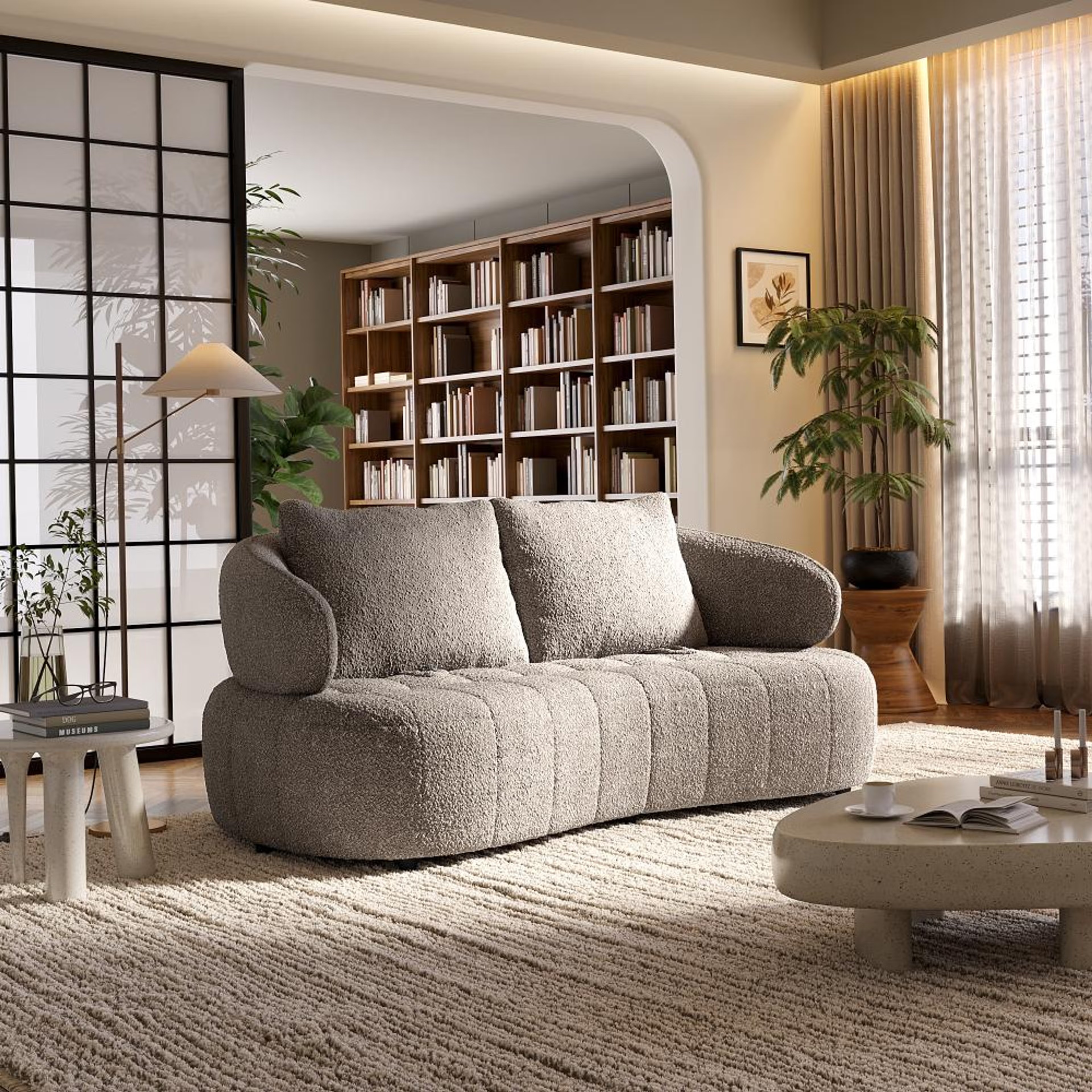 Home 43 Wakefit Samos Sofa - Two Seater Regular, Two Seater, Beige