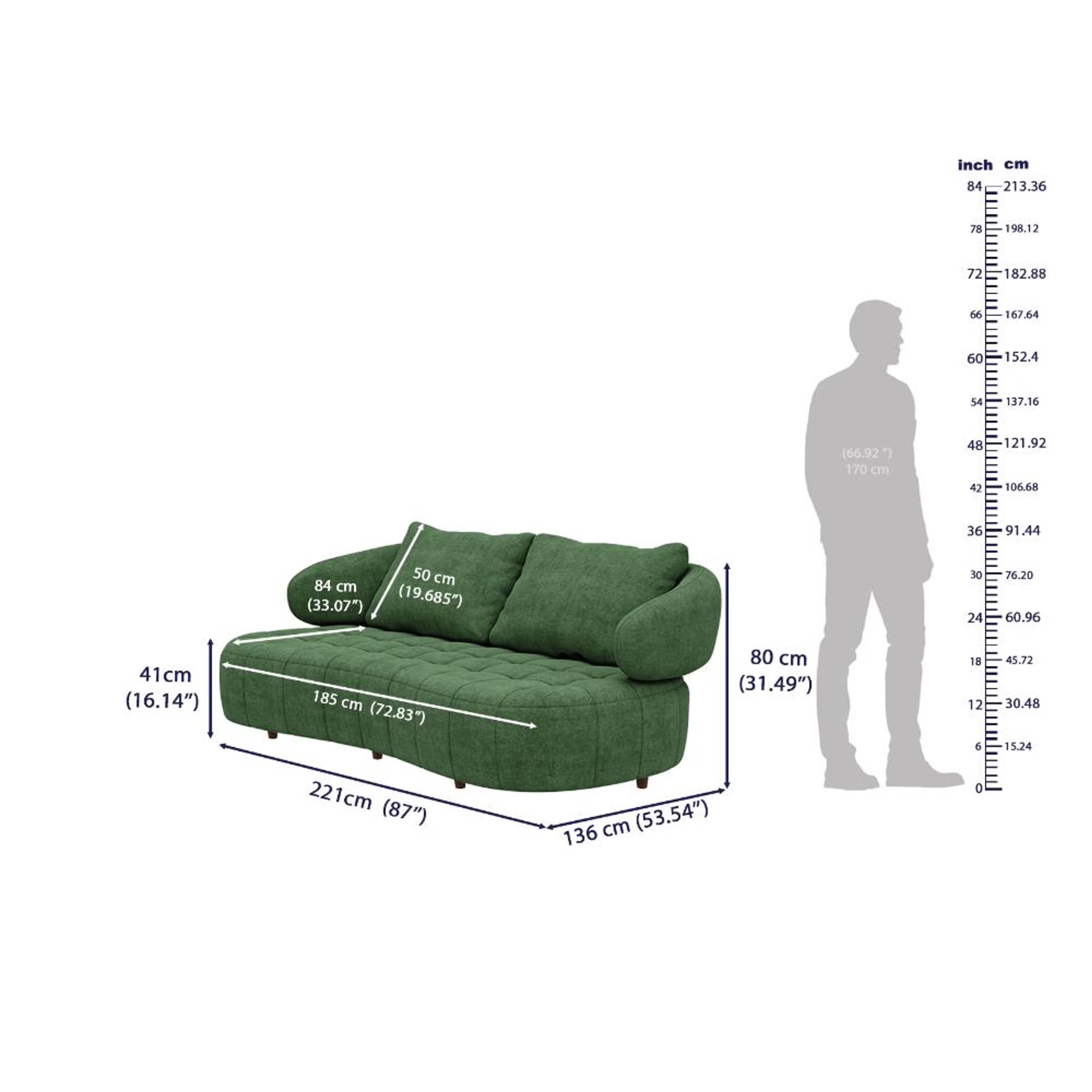 Wakefit Samos Sofa Set (3+2) Seater Regular, Set (3+2), Green 10 Wakefit Samos Sofa Set (3+2) Seater Regular, Set (3+2), Green