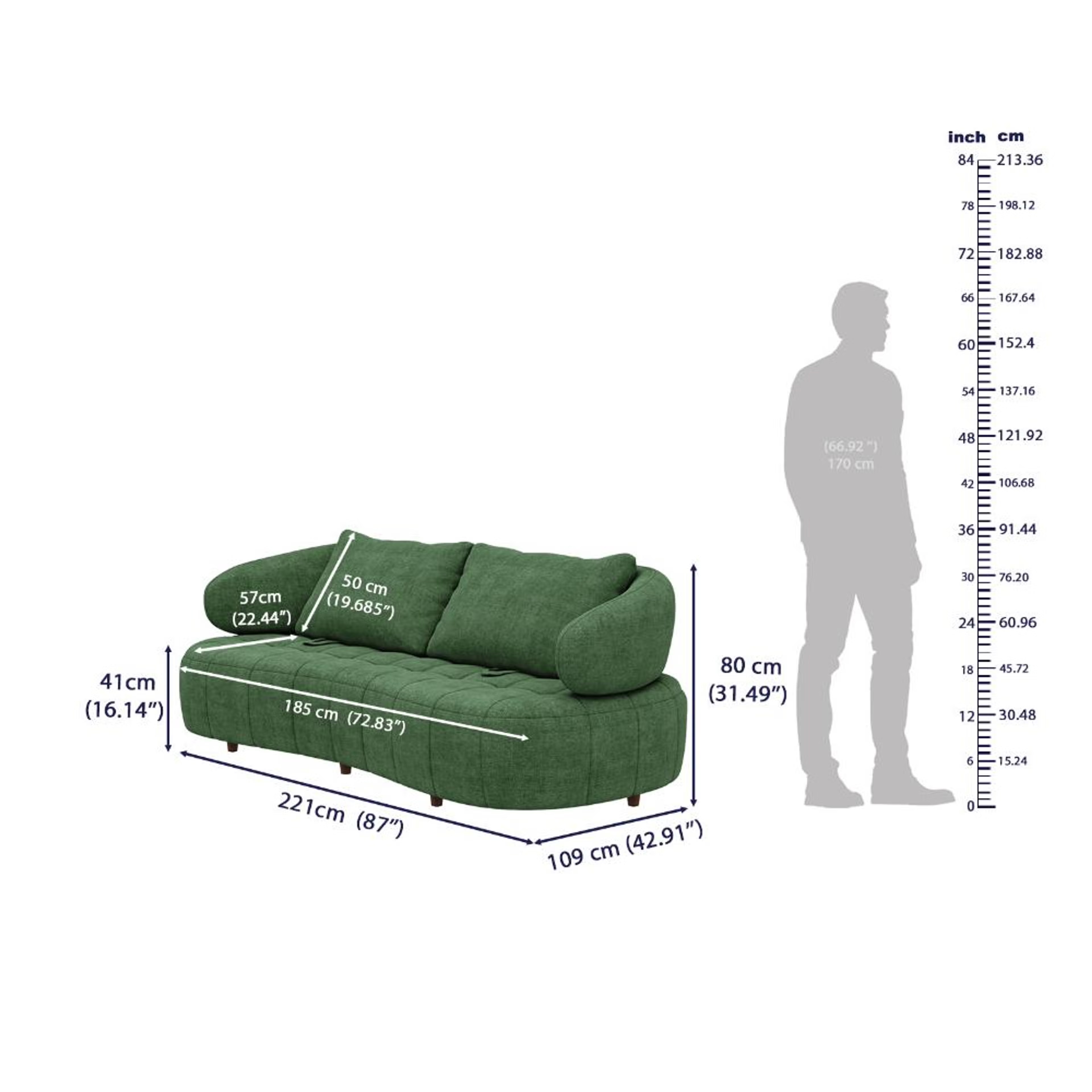 Wakefit Samos Sofa Set (3+2) Seater Regular, Set (3+2), Green 9 Wakefit Samos Sofa Set (3+2) Seater Regular, Set (3+2), Green