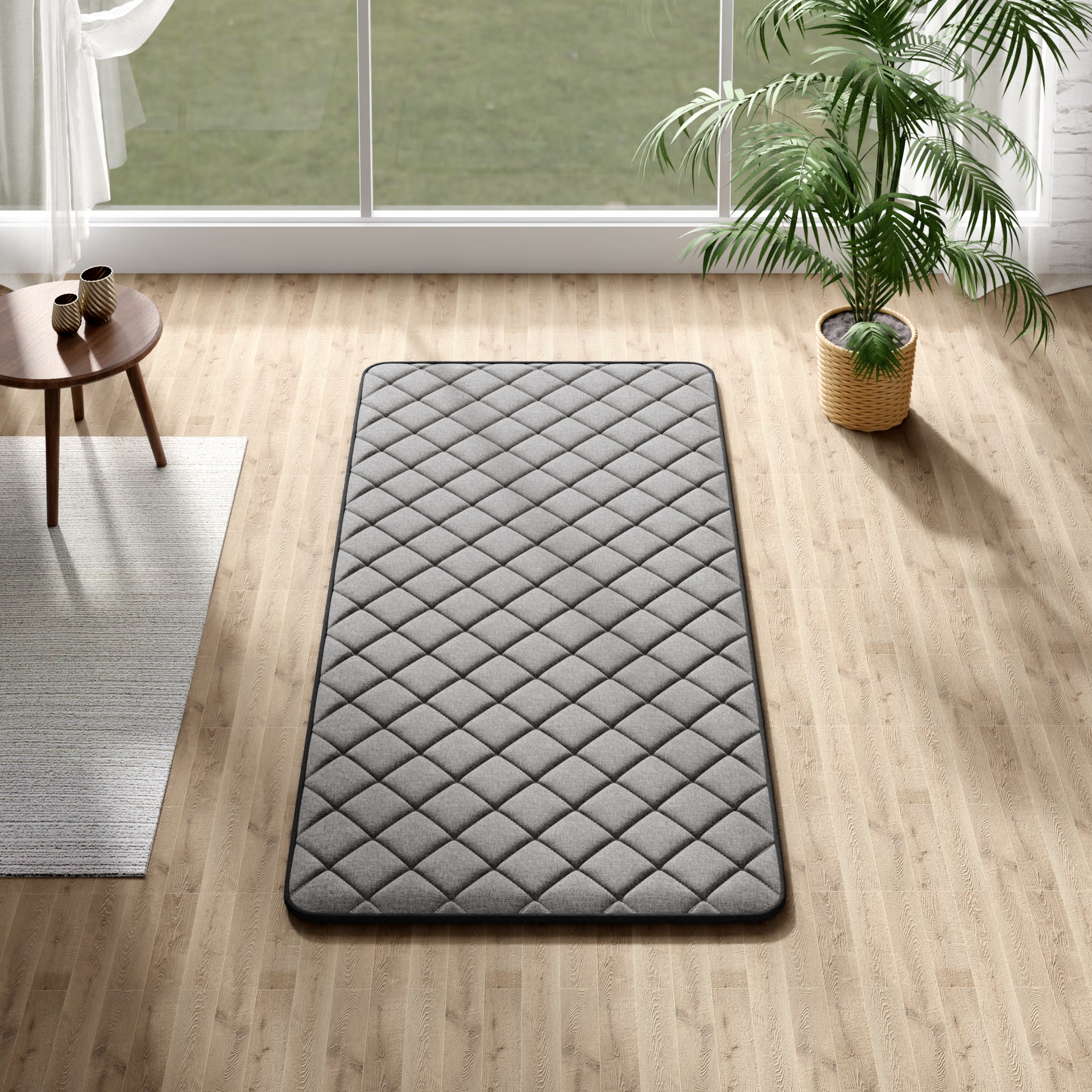 Foldable Mattress | 20 mm Thick | Queen Size (75 x 60 inch) | Japanese Tatami Mat | Portable Roll up Mattress | Flow Mat Grey, Queen