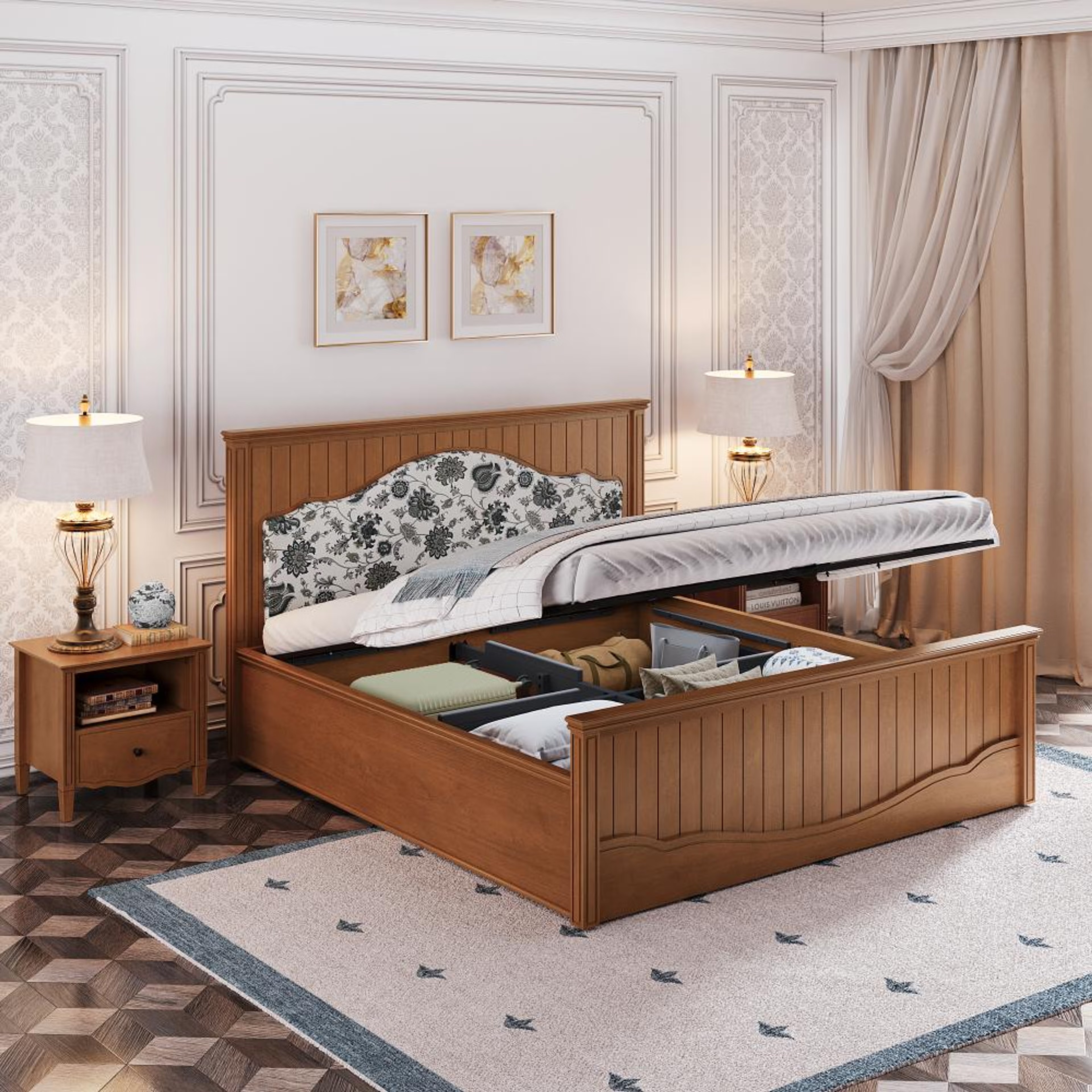 Home 30 Wakefit Anokhi King Hydraulic Storage Bed King - 78" x 72\